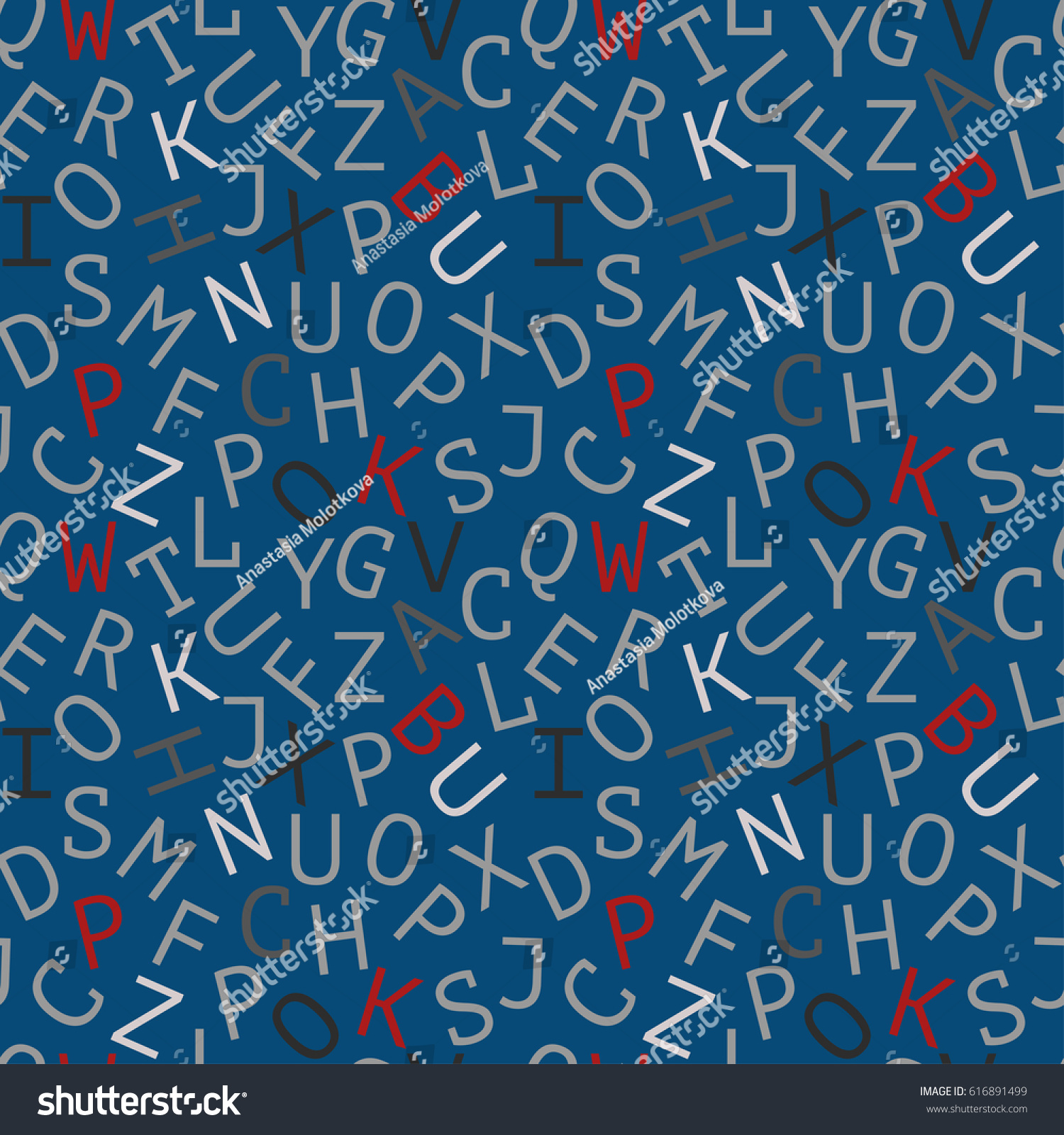 Seamless Vector Pattern Latin Letters Fabric Stock Vector 616891499 ...