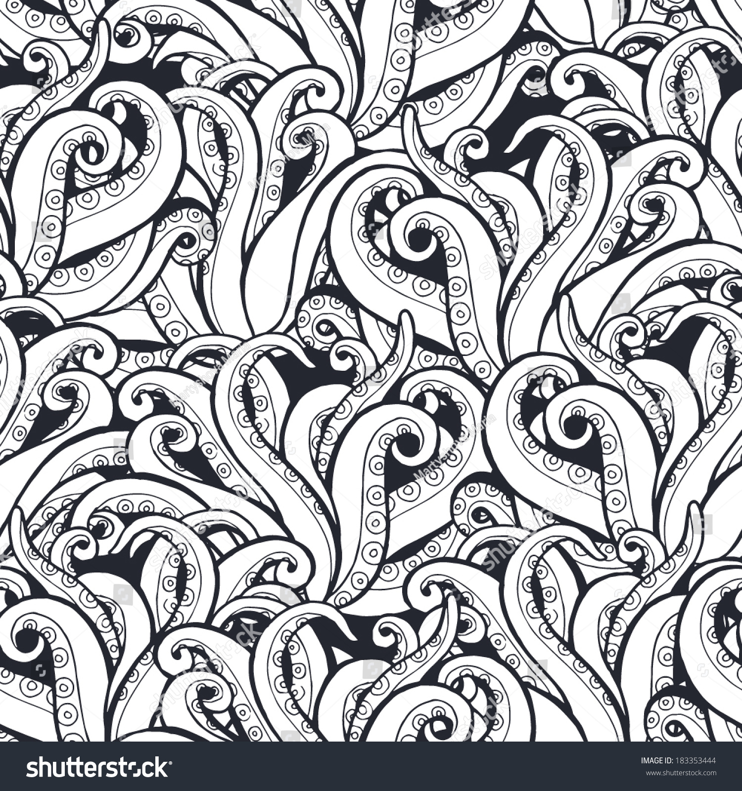 Seamless Vector Pattern Octopus Tentacles Stock Vector (Royalty Free ...