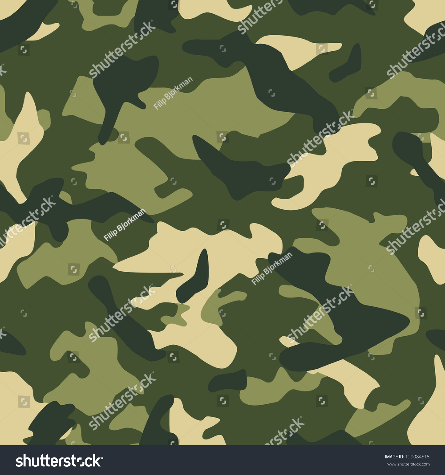 Seamless Vector Square Camouflage Series In The Green Scheme ...