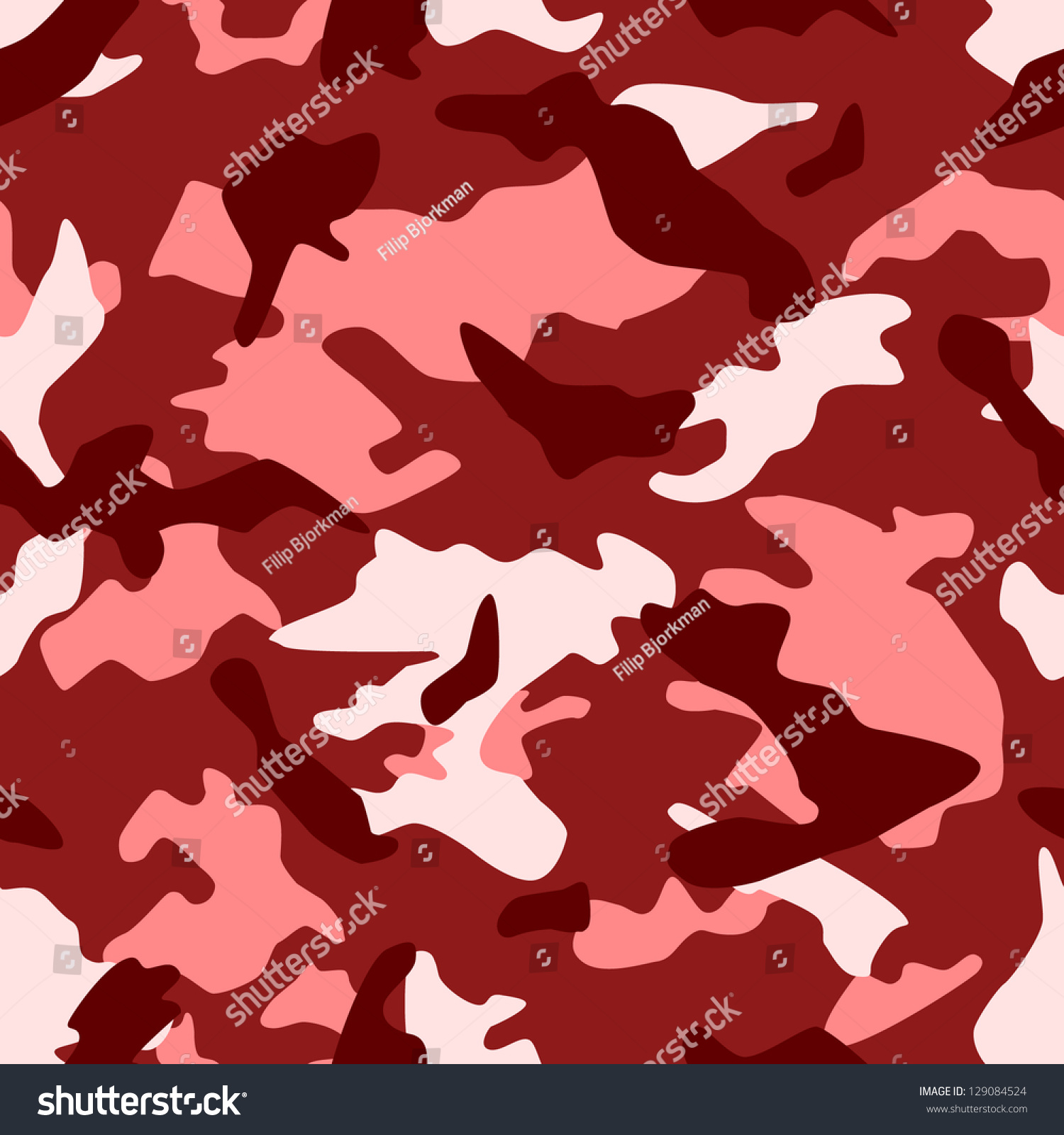 Seamless Vector Square Camouflage Series Red Stock Vector 129084524 ...