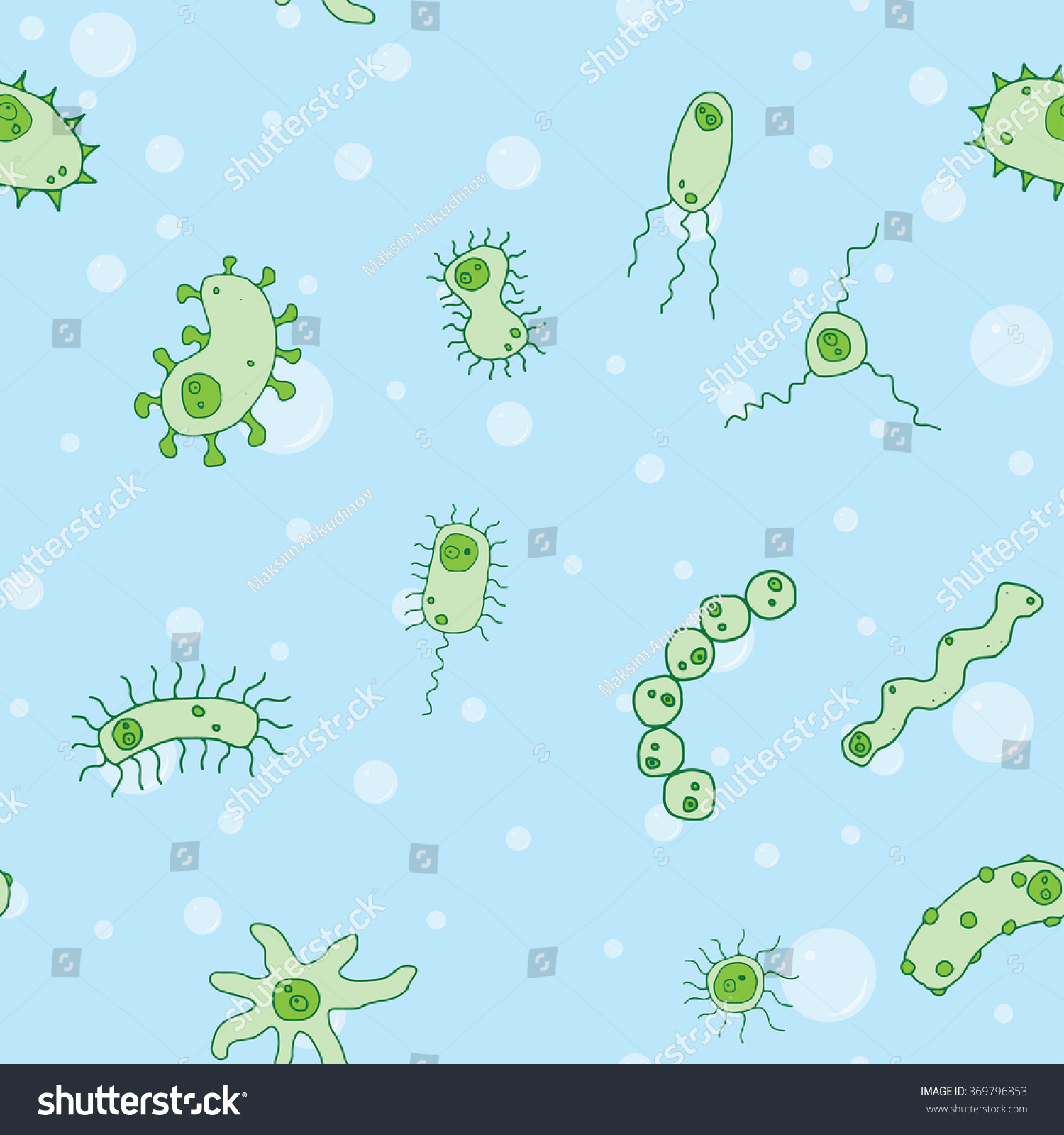 Seamless Vector Texture Microbes Bacterias Stock Vector (Royalty Free ...