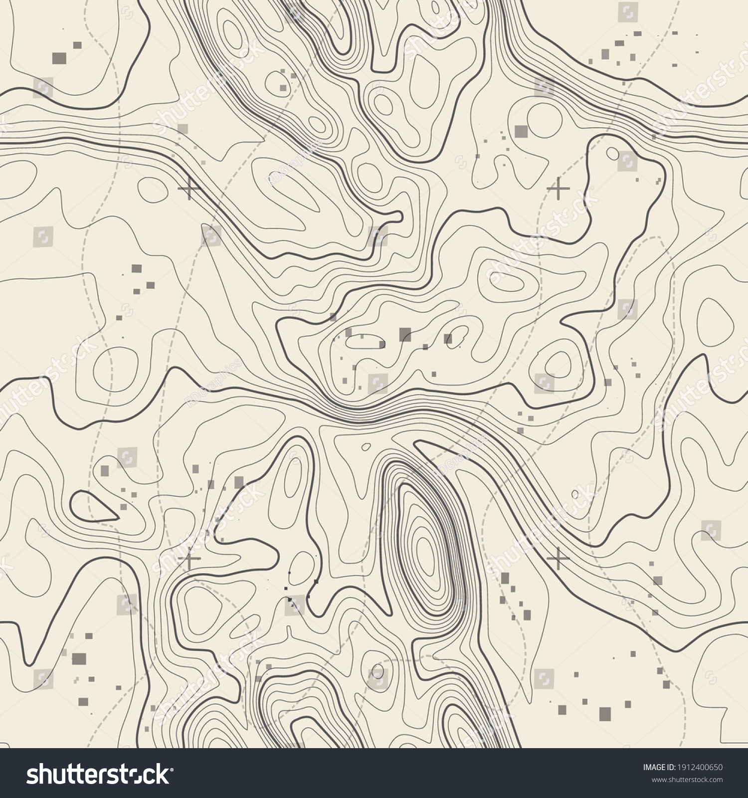 SVG of Seamless vector topographic map background. Line topography map seamless pattern. Contour background geographic grid. Mountain hiking trail over terrain. Seamless wavy pattern. svg