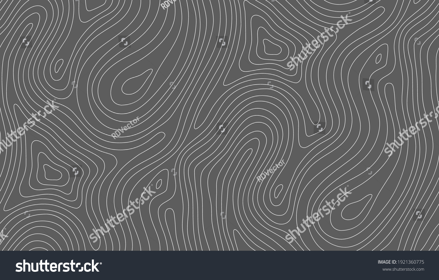 SVG of Seamless vector topographic map background white on dark. Line topography map seamless pattern. Mountain hiking trail over terrain. Contour background geographic grid. svg