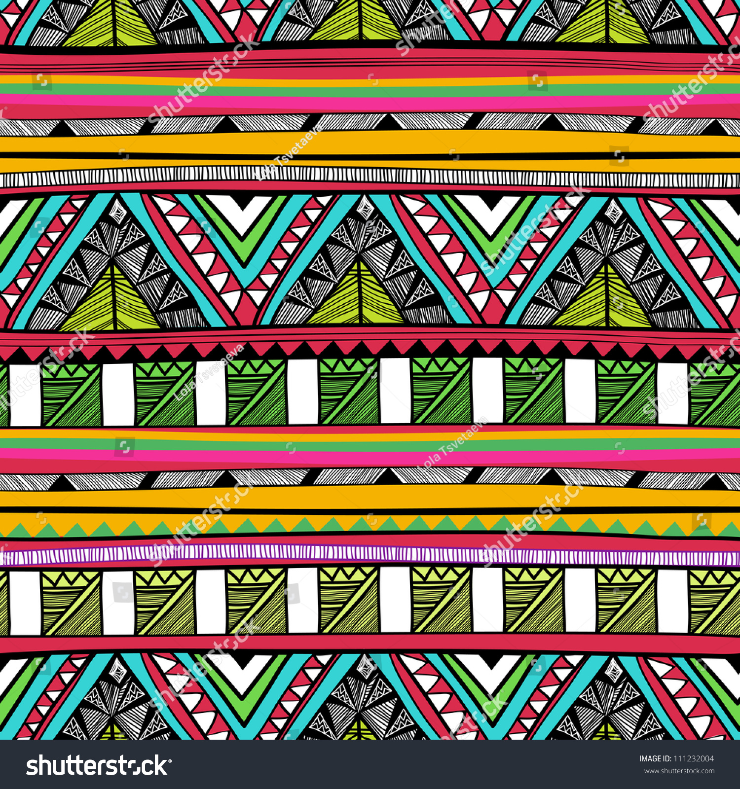 Seamless Vector Tribal Pattern - 111232004 : Shutterstock