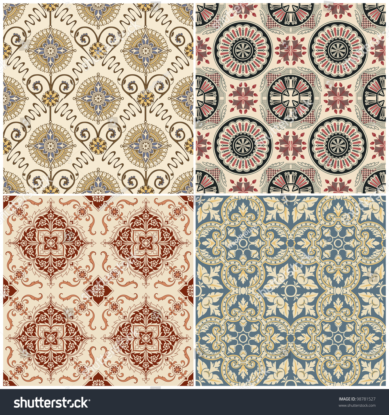 Download Seamless Vintage Background Collection Victorian Tile ...