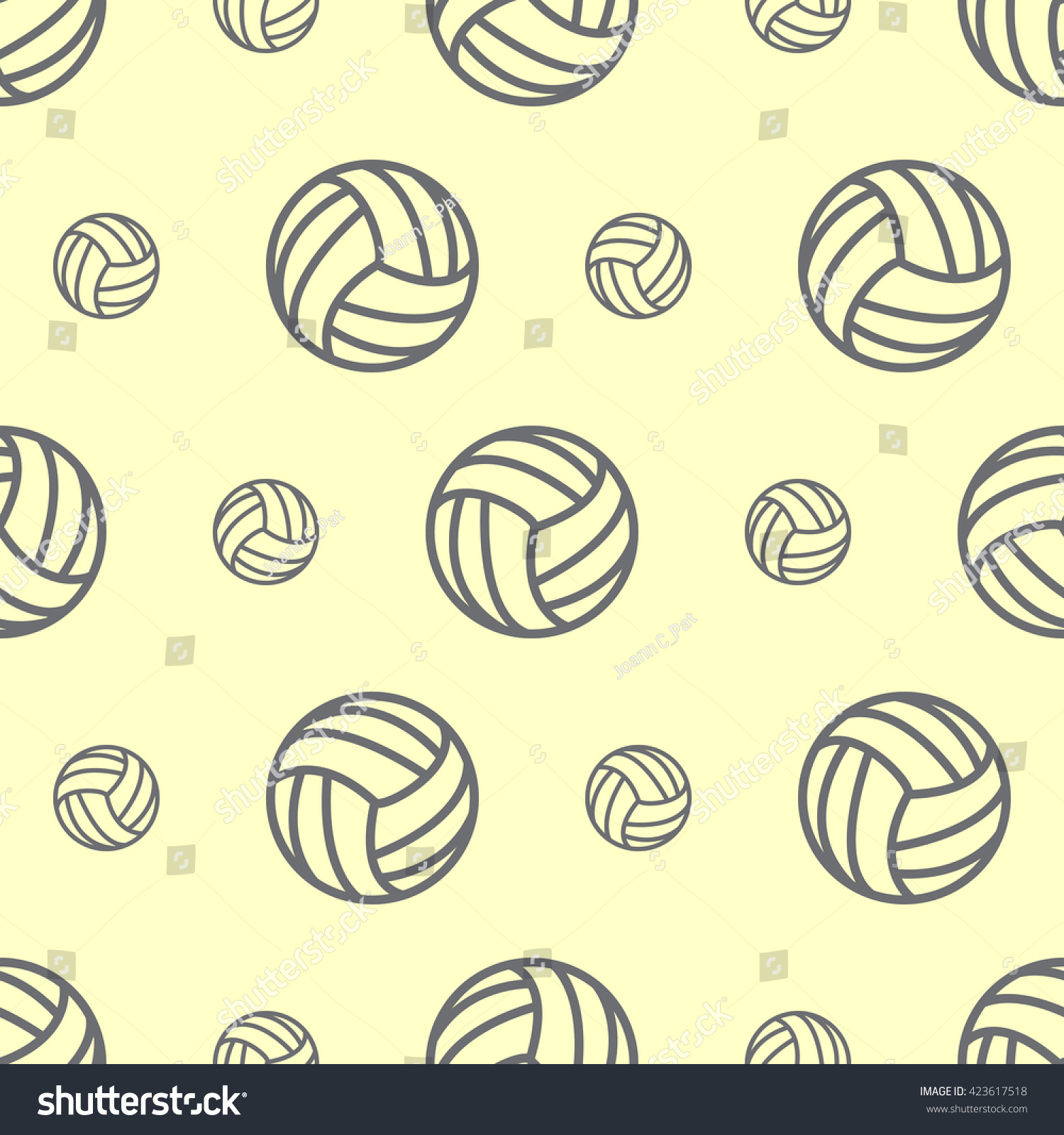 Seamless Volleyball Pattern Stock Vector 423617518 - Shutterstock