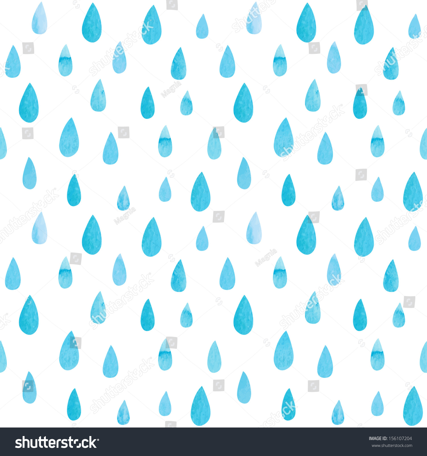 Seamless Watercolor Rain Pattern Vector Illustration Stock Vector ...