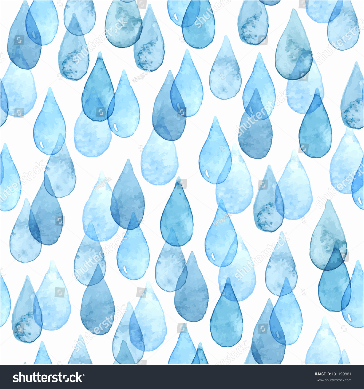 Seamless Watercolor Rainy Pattern. Vector Illustration - 191199881 ...