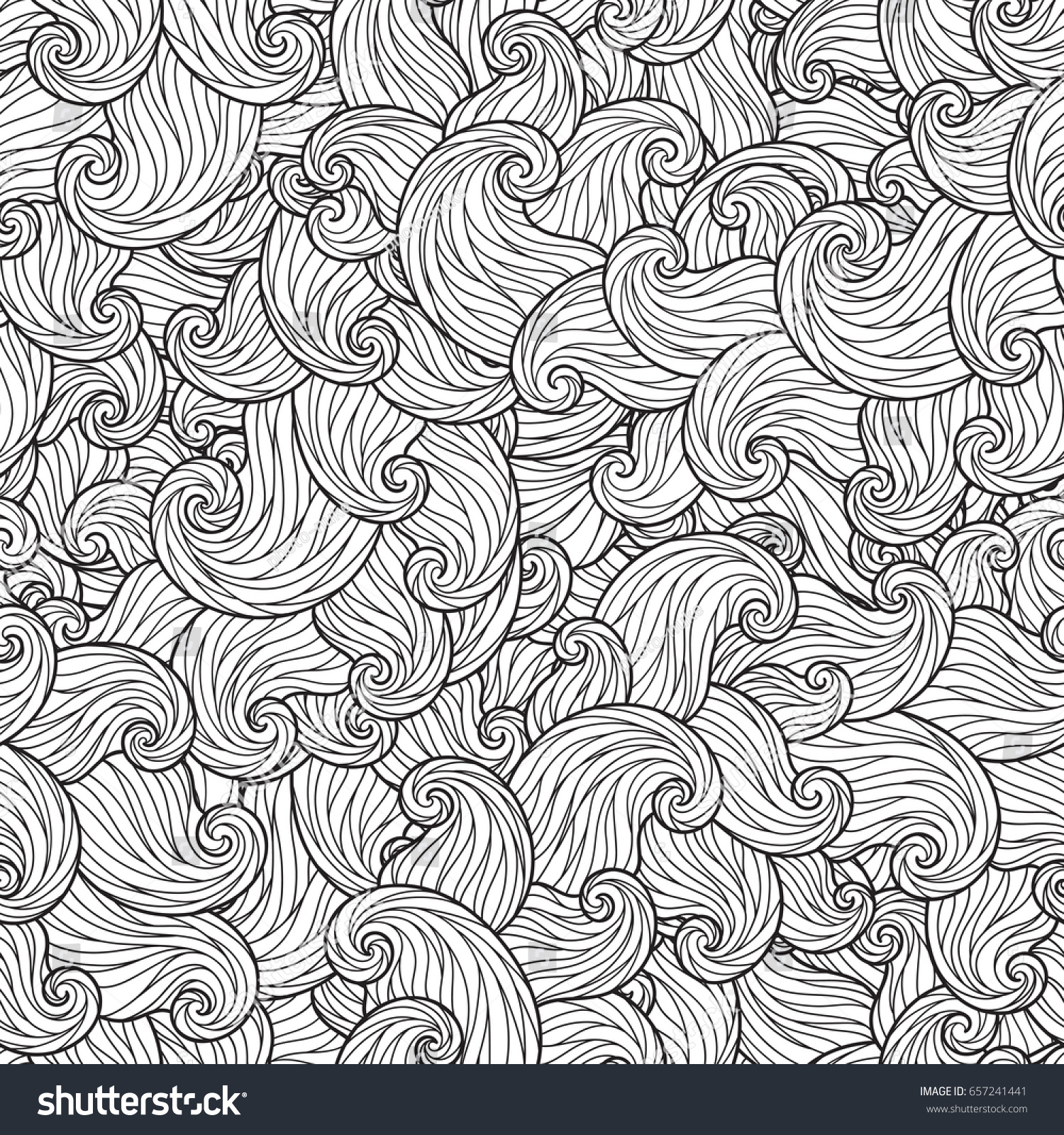 Seamless Wave Pattern Coloring Book Stock Vector (Royalty Free) 657241441