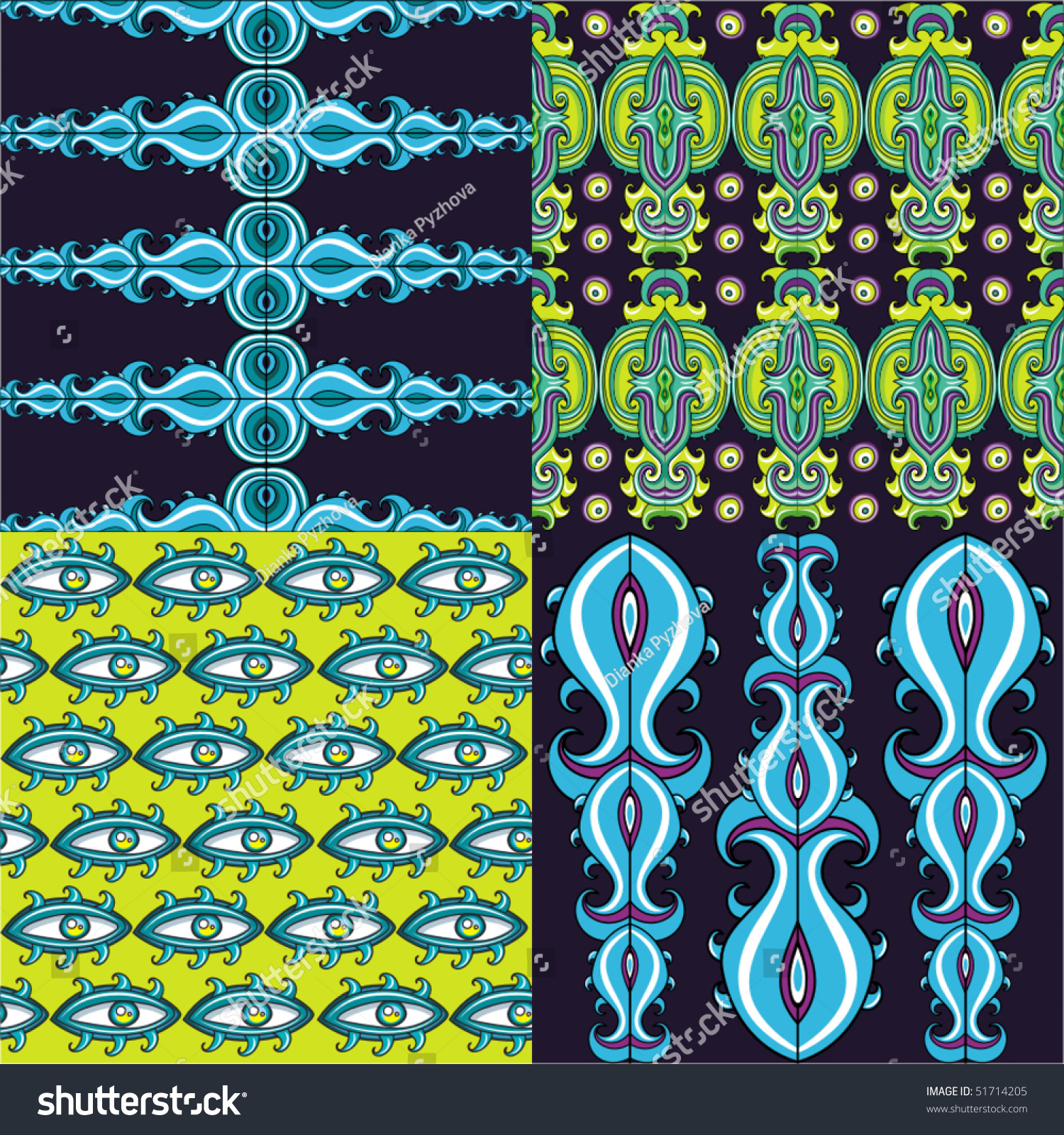 Seamless Wave Patterns Stock Vector (Royalty Free) 51714205 Shutterstock