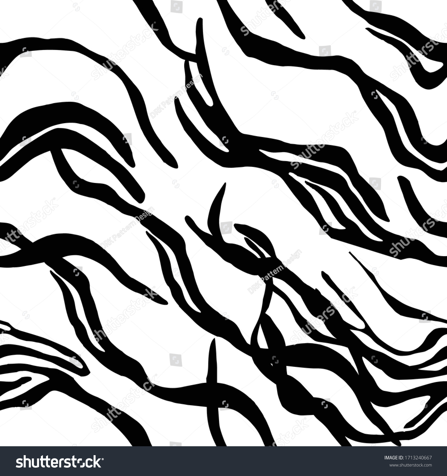 Seamless Zebra Animal Skin Pattern Vector Stock Vector (Royalty Free ...