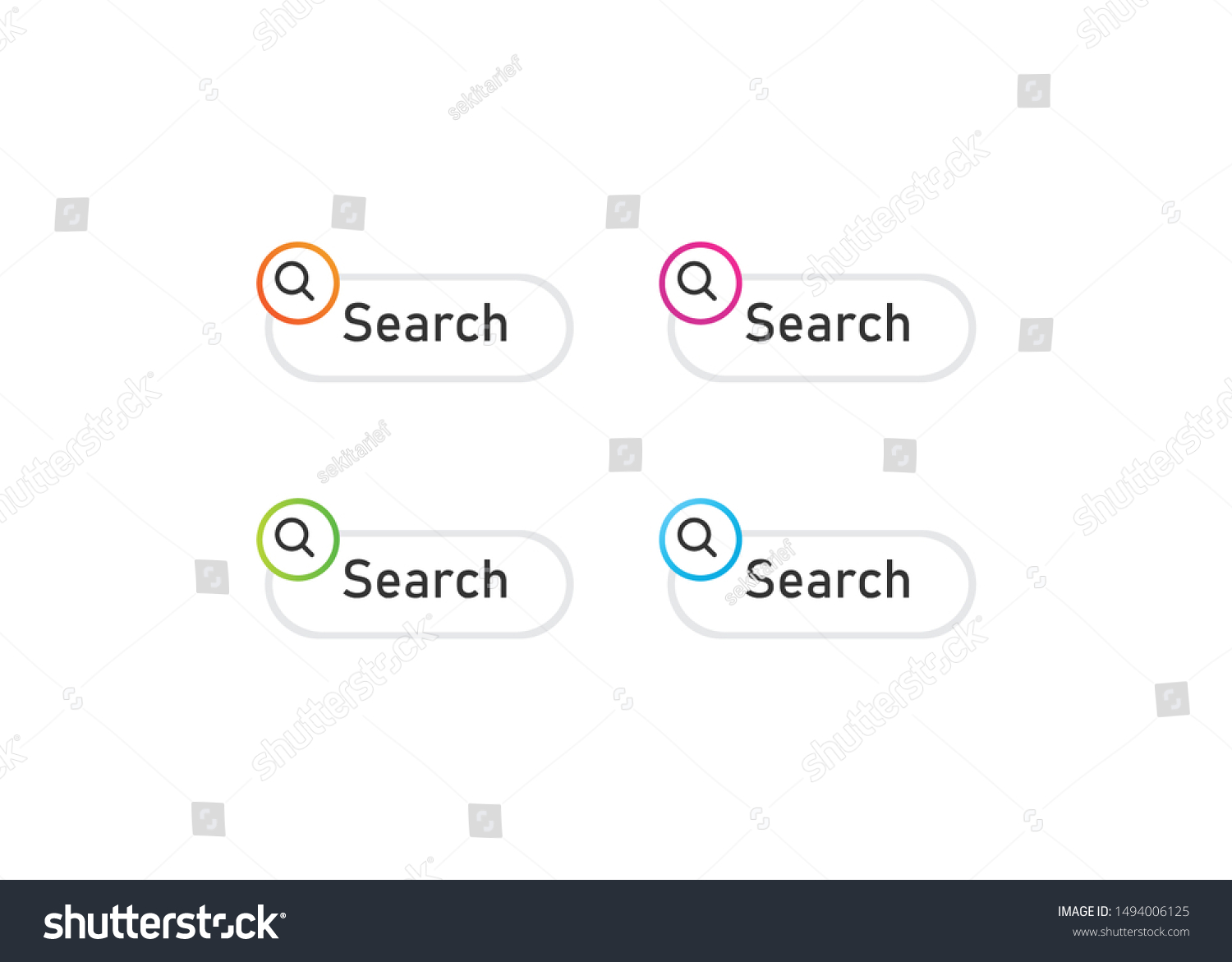 search button design search icon various stock vector search button design