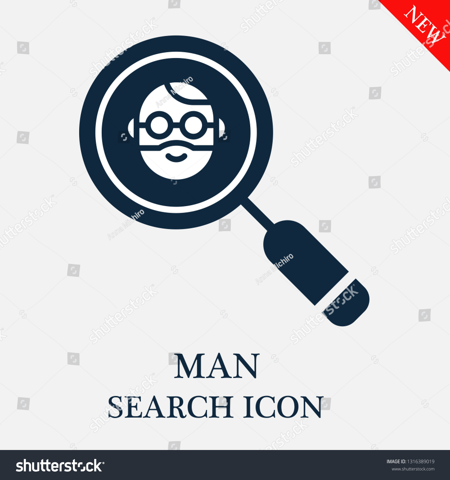 Search Man Icon Editable Search Man Stock Vector Royalty Free