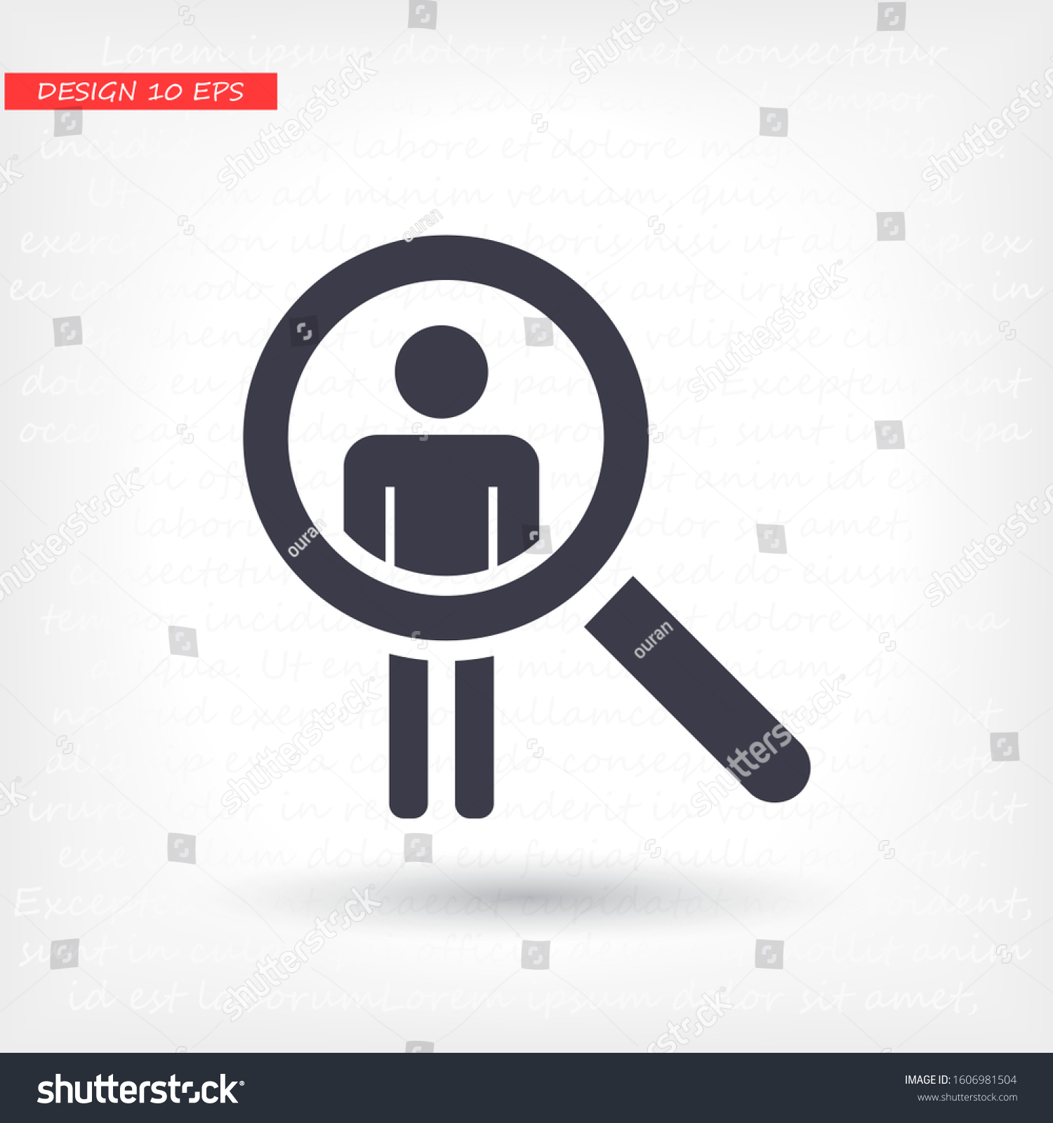 Search Man Icon Isolated On Gray Stock Vector Royalty Free