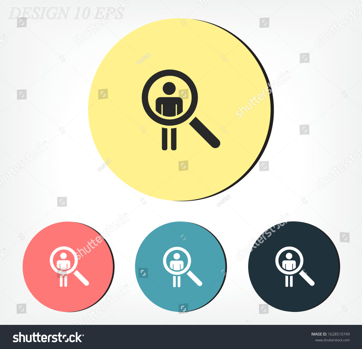 Search Man Icon Isolated On Gray Stock Vector Royalty Free