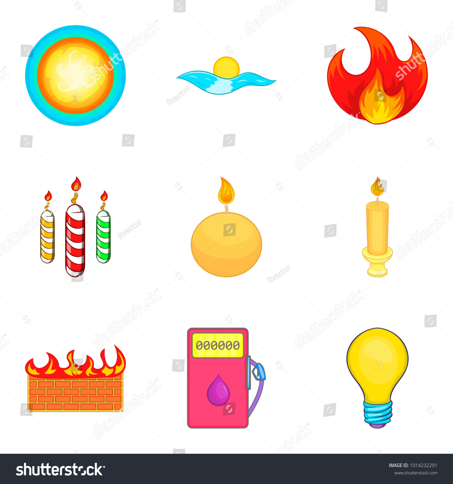 Searchlight Icons Set Cartoon Set 9 Stock Vector (Royalty Free ...