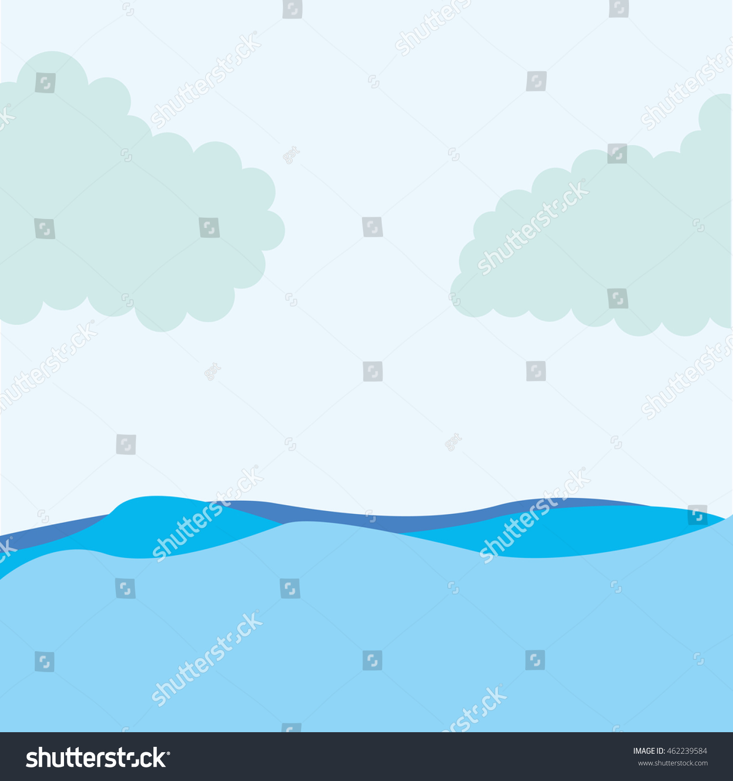 Seascape Water Sky Icon Vector Illustration Design - 462239584 ...