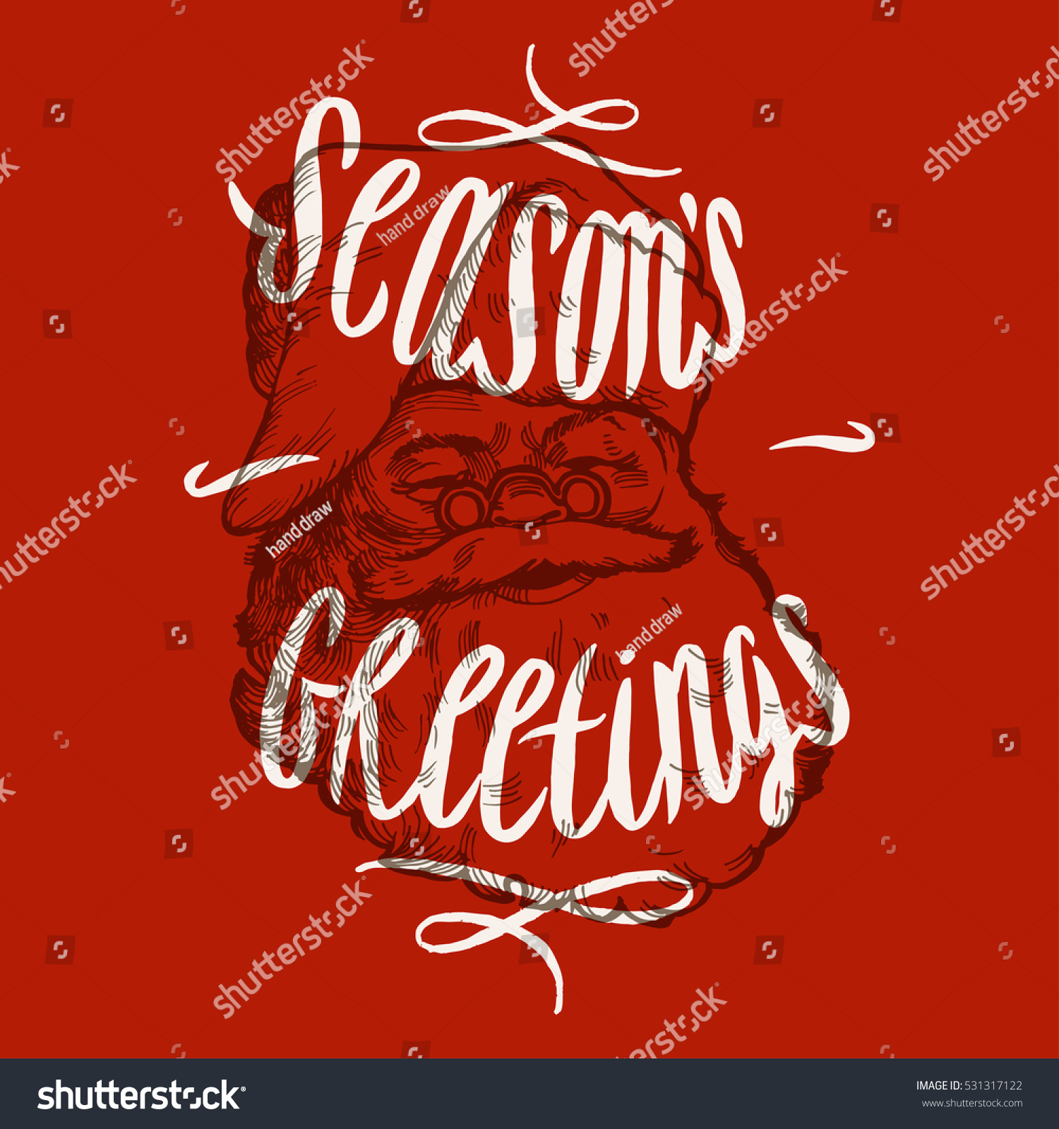 seasons greetings Santa Claus bright drawing