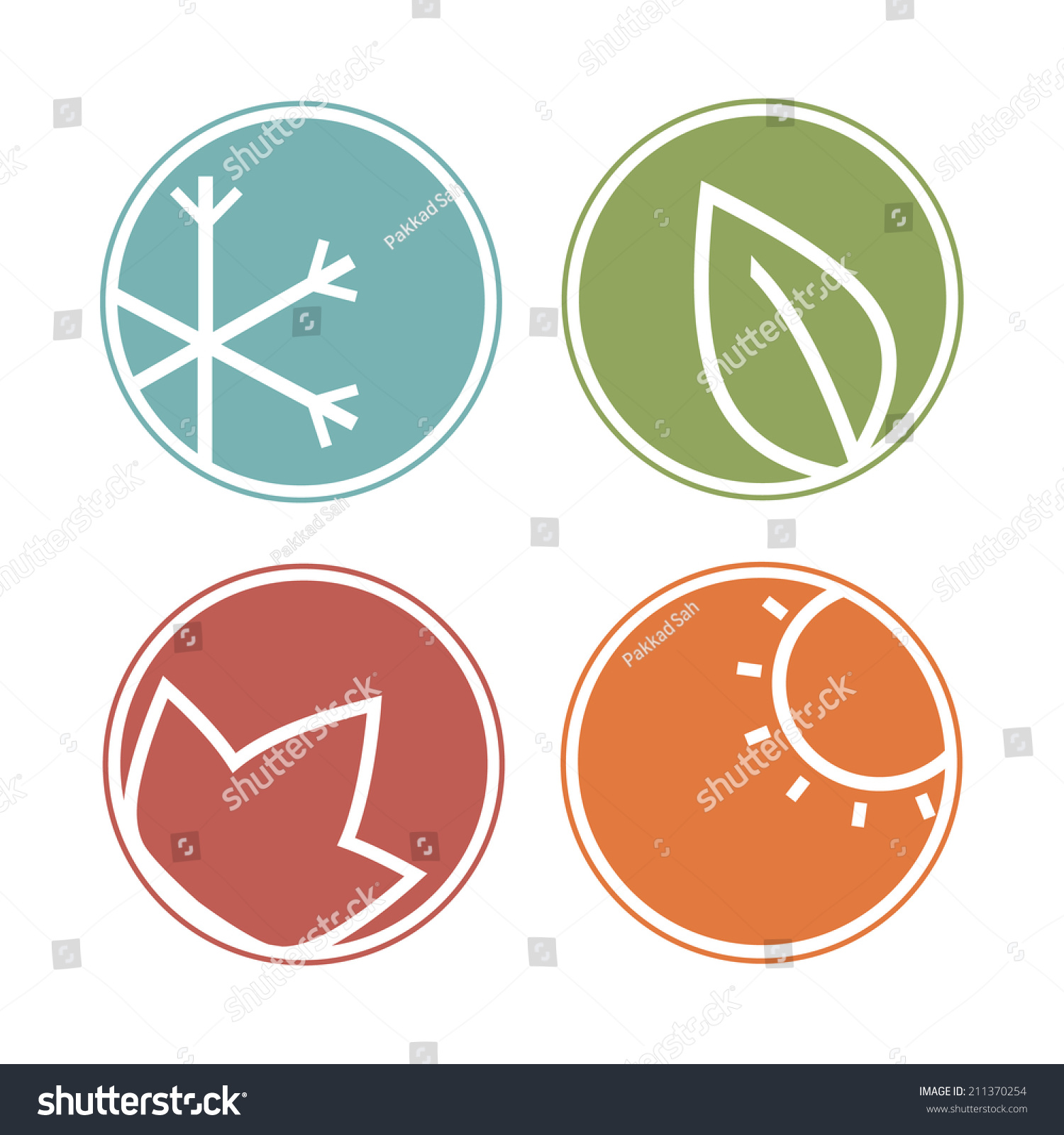 Seasons Icons Stock Vector 211370254 - Shutterstock