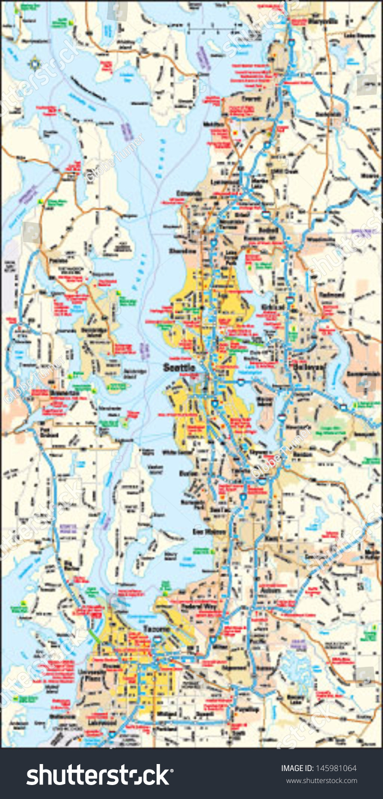 SVG of Seattle, Washington area map svg