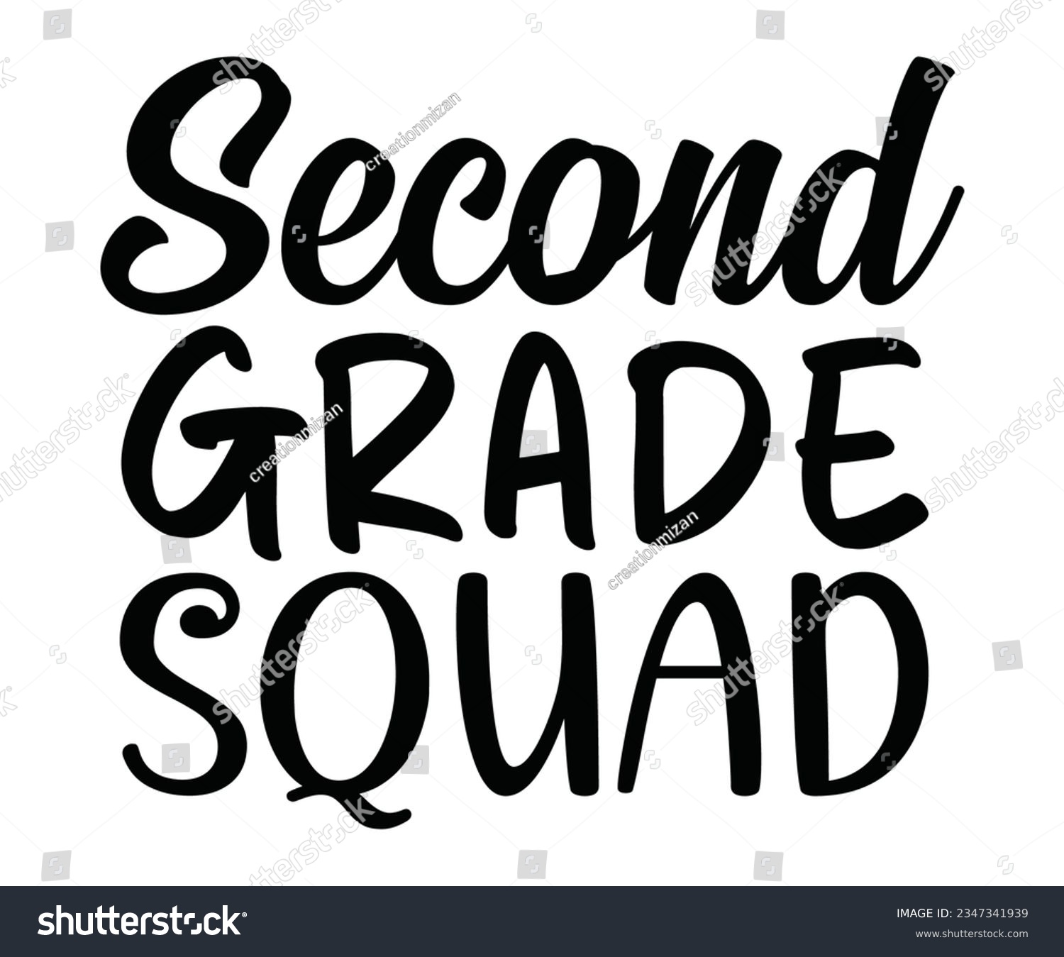 SVG of second grade squad  SVG, school SVG, kids school, Cut File Cricut, Back to School T-Shat, Teacher life, Back to Svg, Apple Silhouette svg