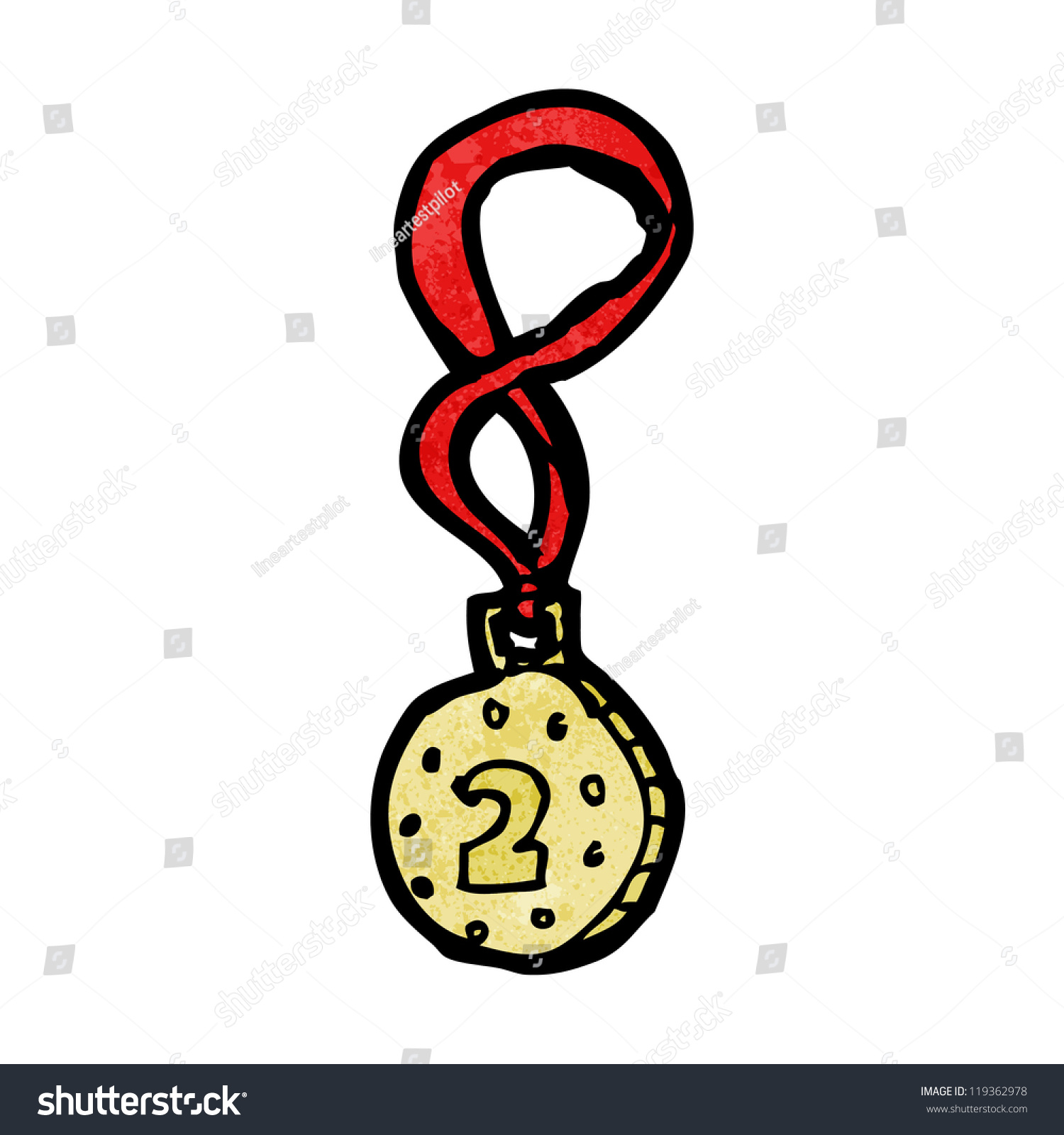 Second Place Medal Cartoon Stock Vector Royalty Free