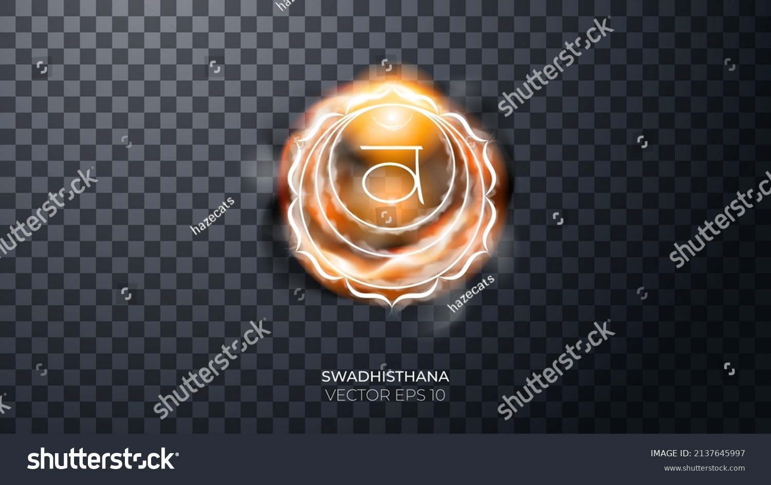 SVG of Second, sacral chakra - Swadhisthana. Illustration of one of the seven chakras. Symbol of Hinduism, Buddhism. Ethereal strange fire sign. Decor elements for magic doctor, shaman, medium. svg