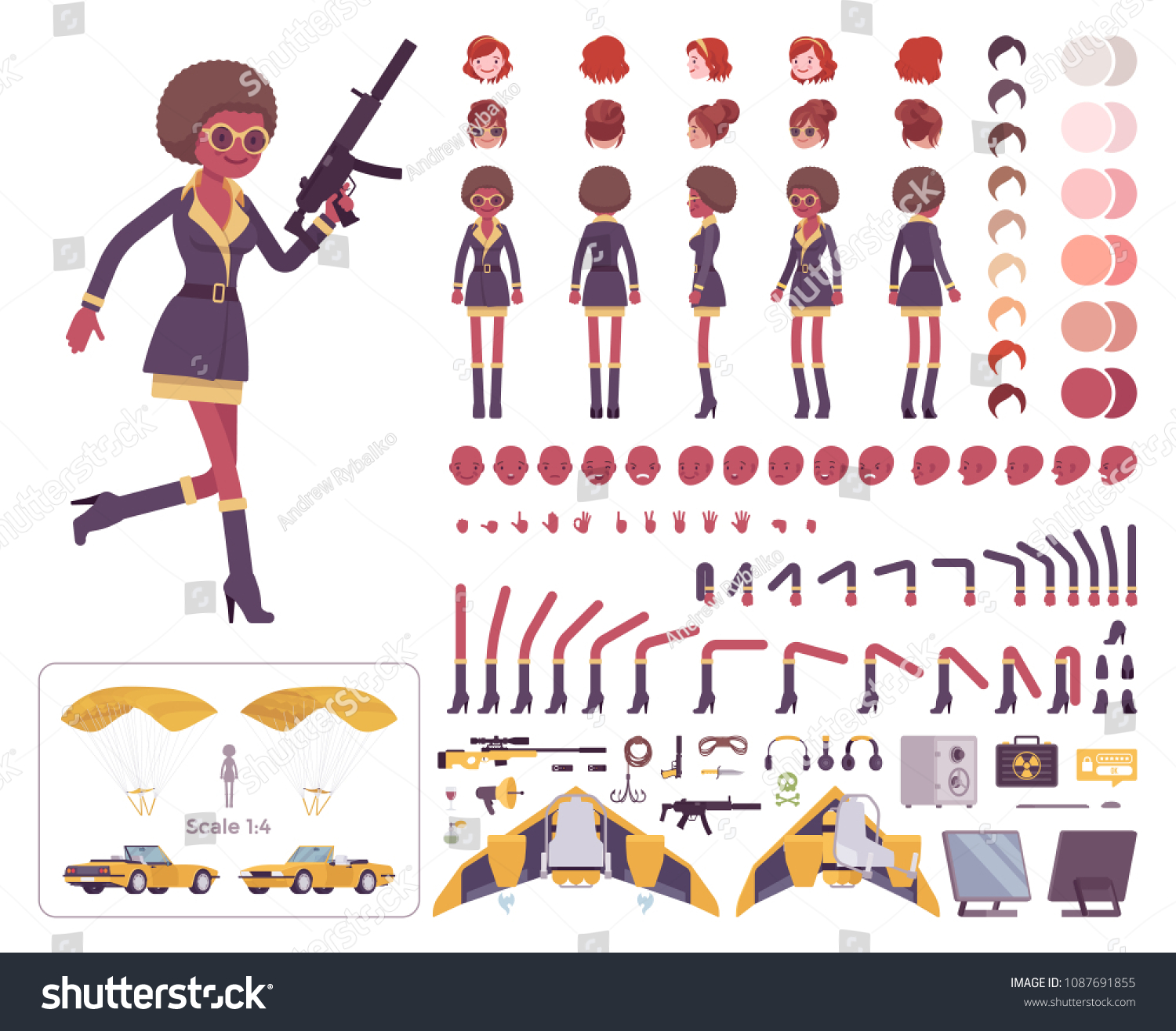 Secret Agent Black Woman Lady Spy Stock Vector (Royalty Free ...