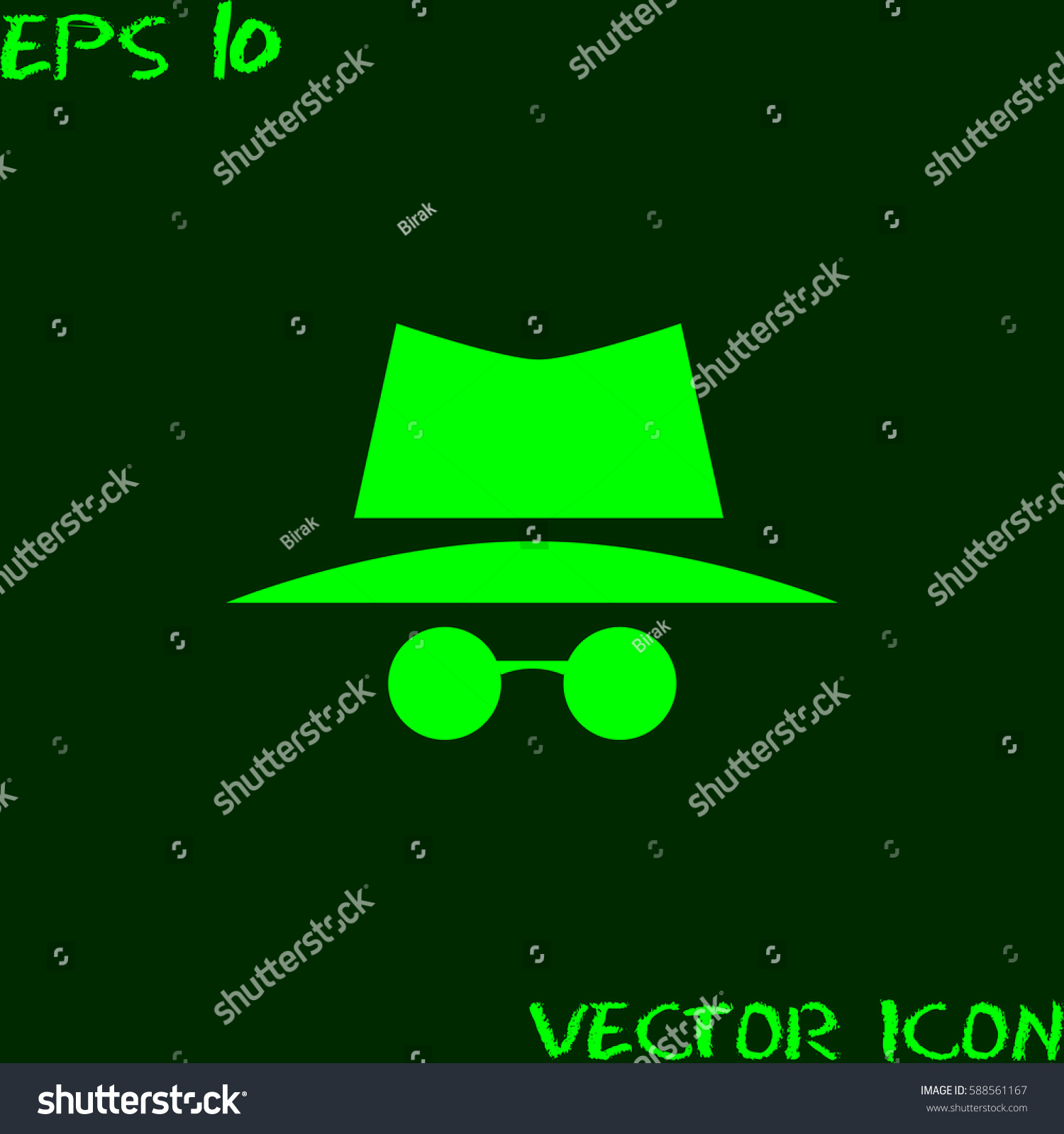 SVG of secret agent icon in a hat and glasses svg