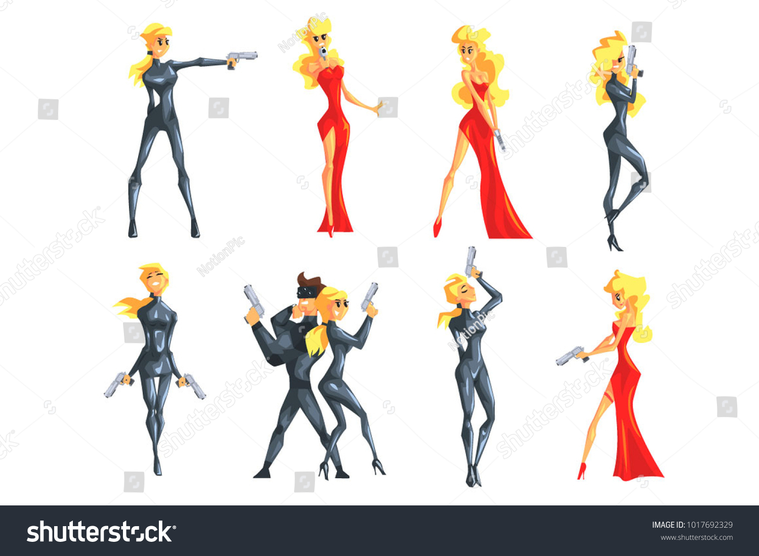 Secret Service Female Agent Undercover Sexy Stock Vector Royalty Free 1017692329 