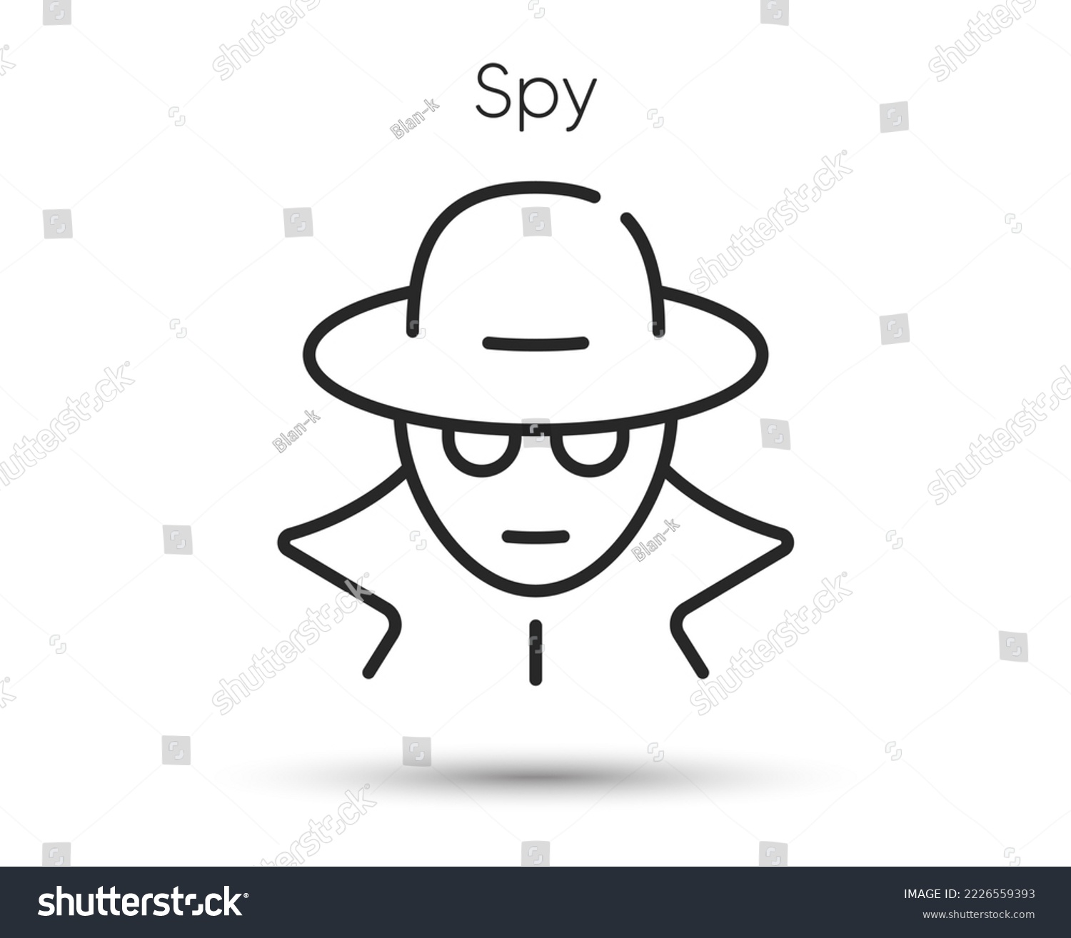SVG of Secret spy agent icon. Financial fraud sign. Incognito, private or anonymous thief. Illustration for web. Line style spy or gangster icon. Editable stroke mystery fraud. Detective person. Vector svg