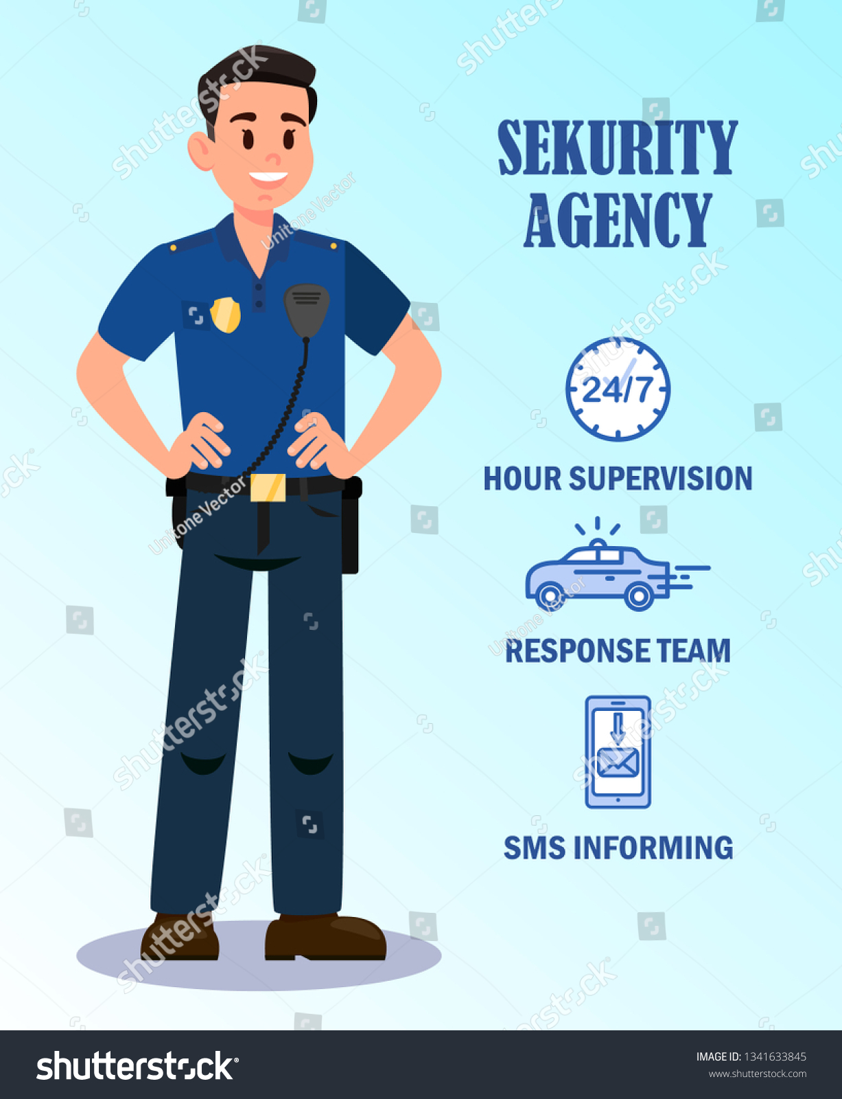 Security Agency Services Vector Banner Template Stock Vector (Royalty ...