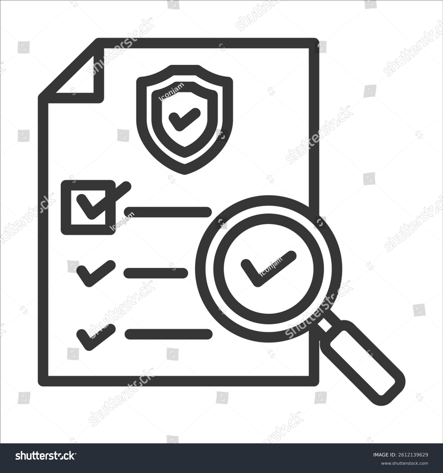 document security check with magnifying glass clip art preview