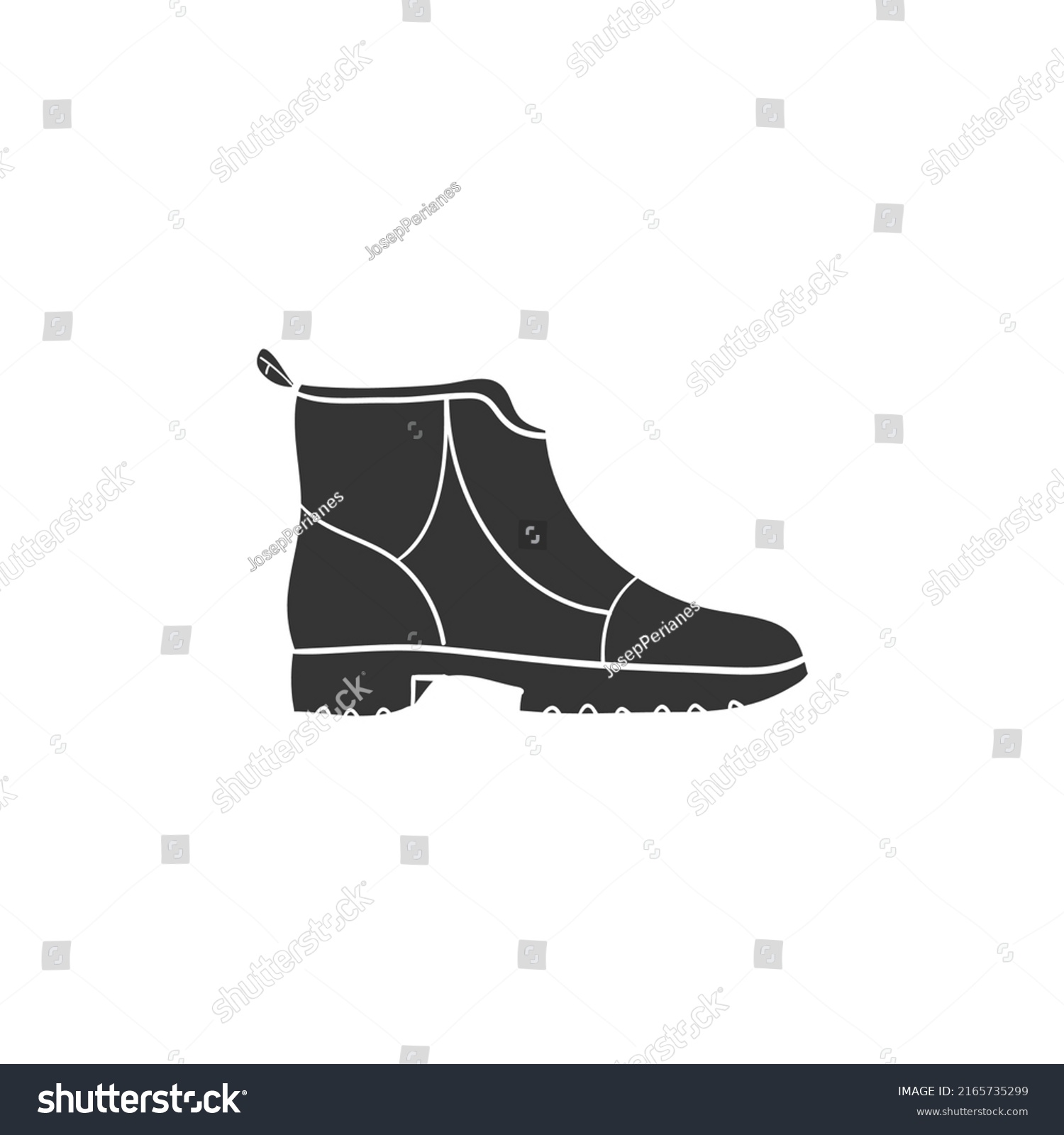 Security Boot Icon Silhouette Illustration Work Stock Vector (Royalty ...