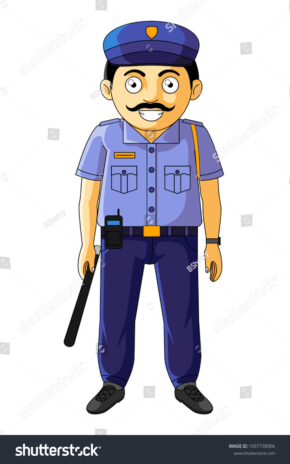 Security Guard Watch Man Stock Vector Royalty Free 1097738906