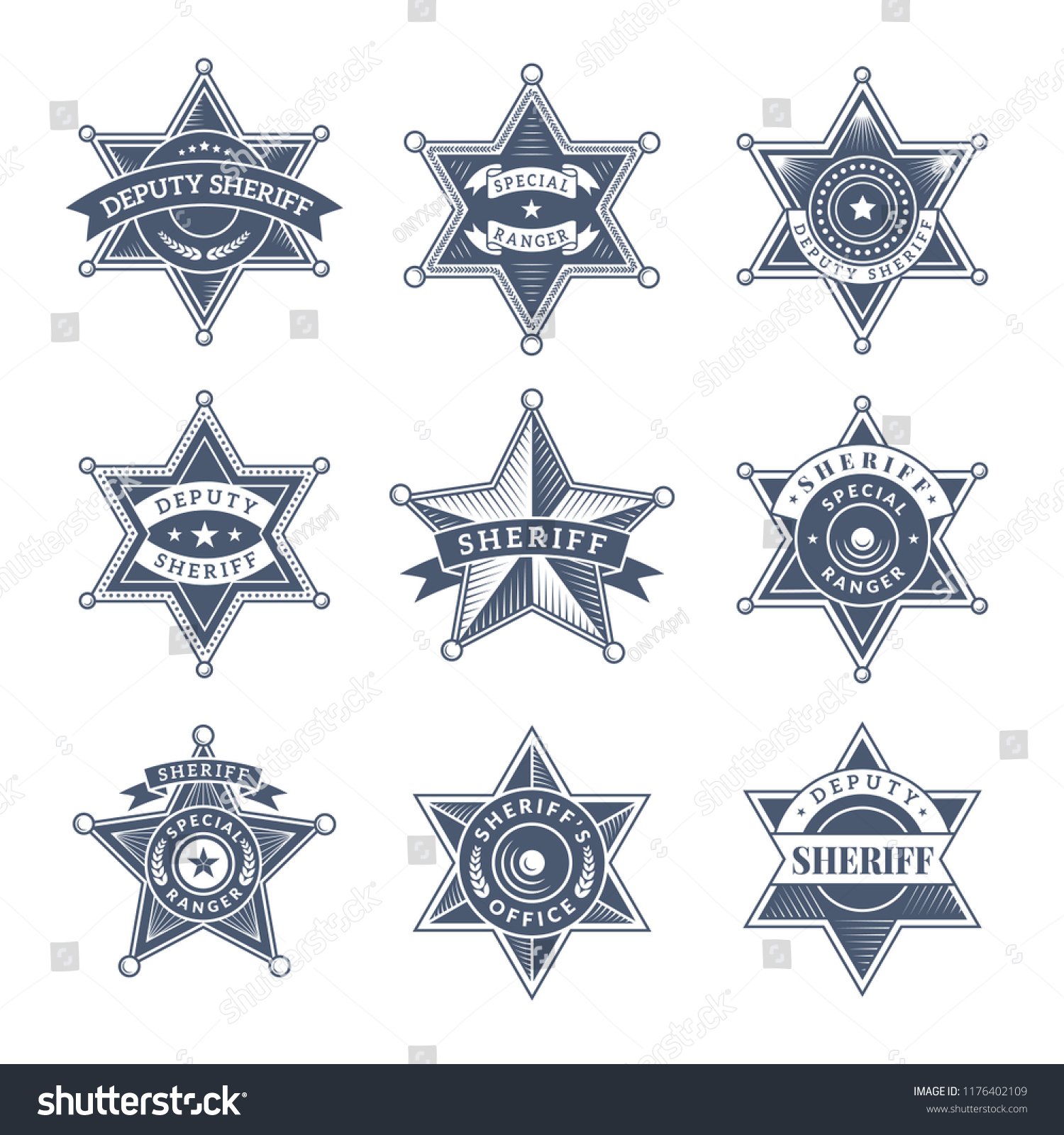 SVG of Security sheriff badges. Police shield and officers logo texas rangers vector symbols. Illustration of sheriff law, officer texas police, badge emblem svg