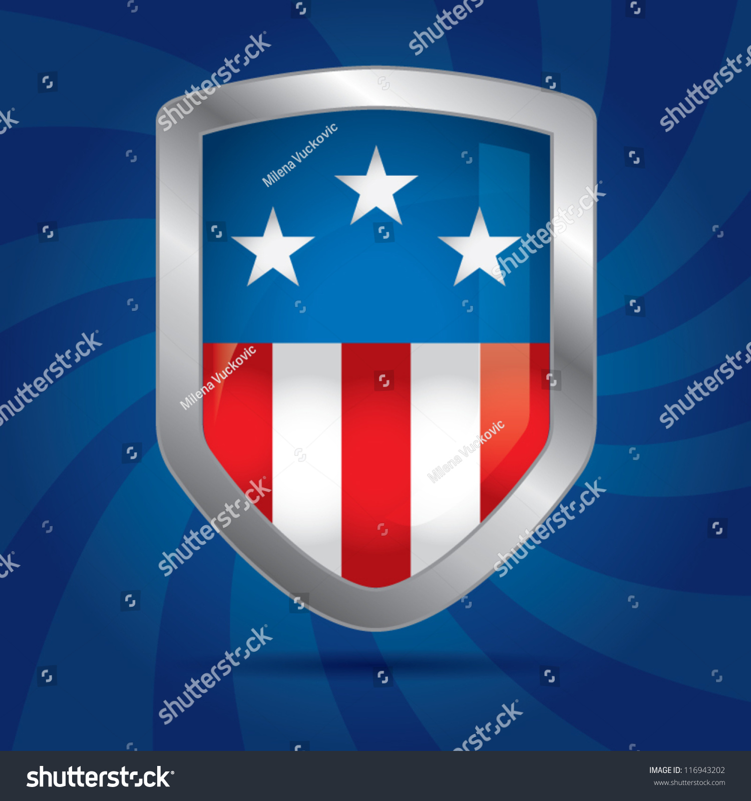 Security Shield With American Flag On A Dynamic Background With ...