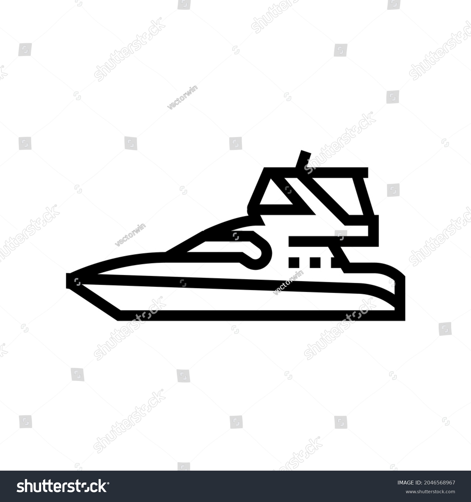 SVG of sedan bridge boat line icon vector. sedan bridge boat sign. isolated contour symbol black illustration svg