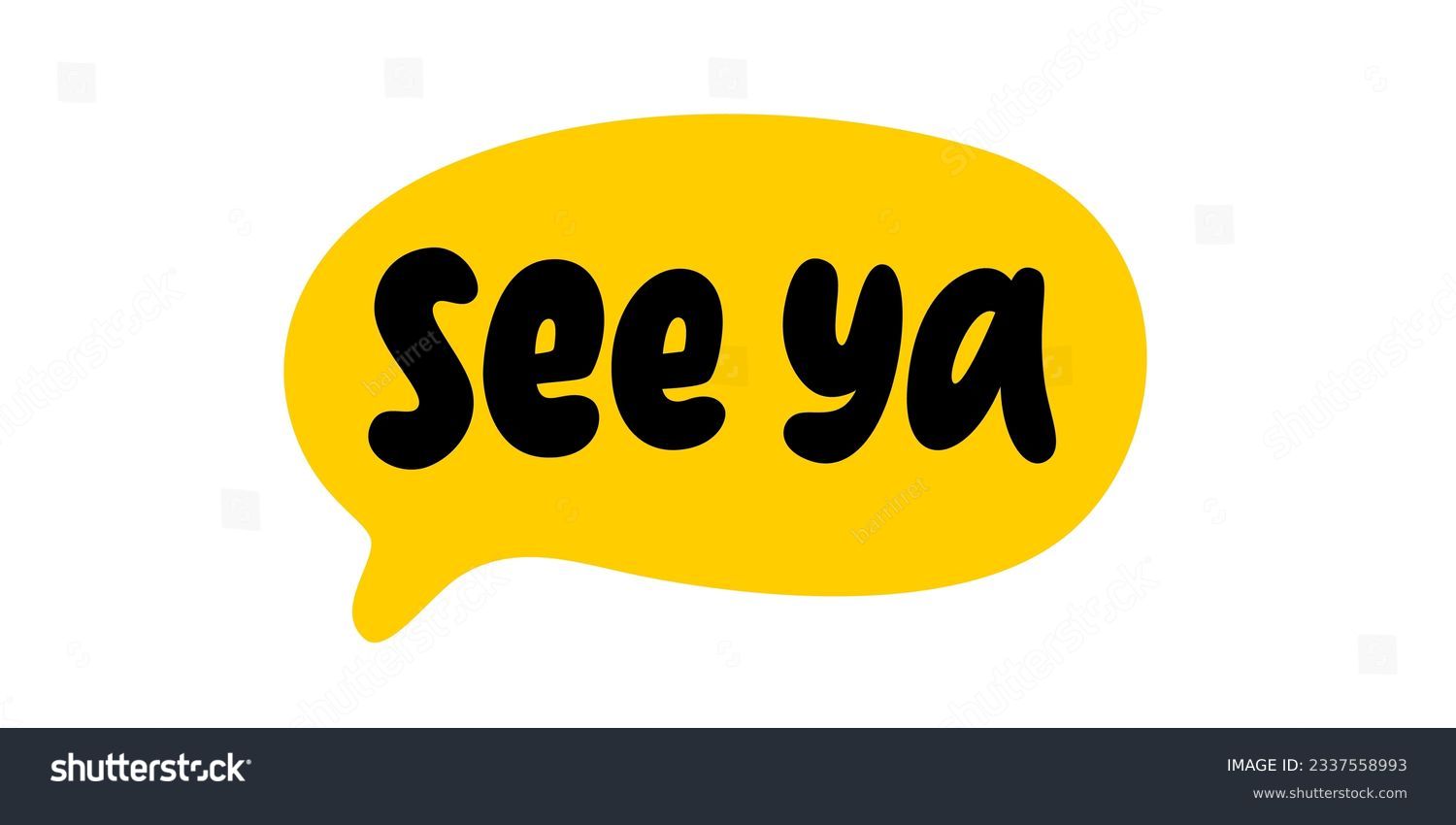 SVG of SEE YA speech bubble. Goodbye, bye text. Hand drawn quote see you soon. Doodle phrase speech bubble. See ya icon lettering. Vector illustration for print on shirt, card, poster svg