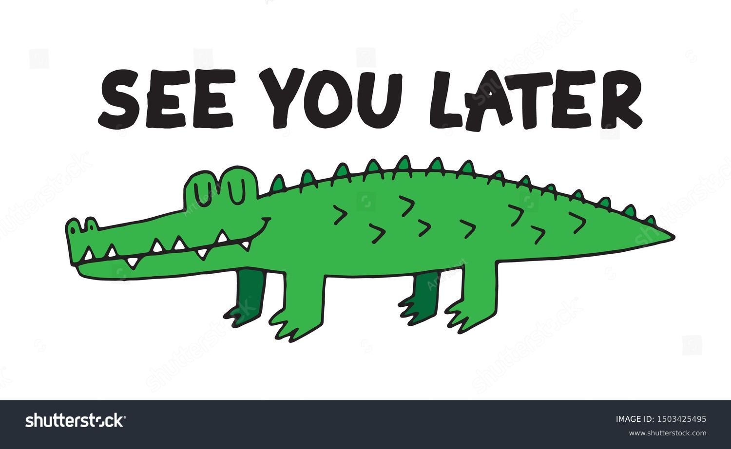 SVG of See you later, Alligator! A cartoon alligator for a pocket print. Vector illustration.  svg