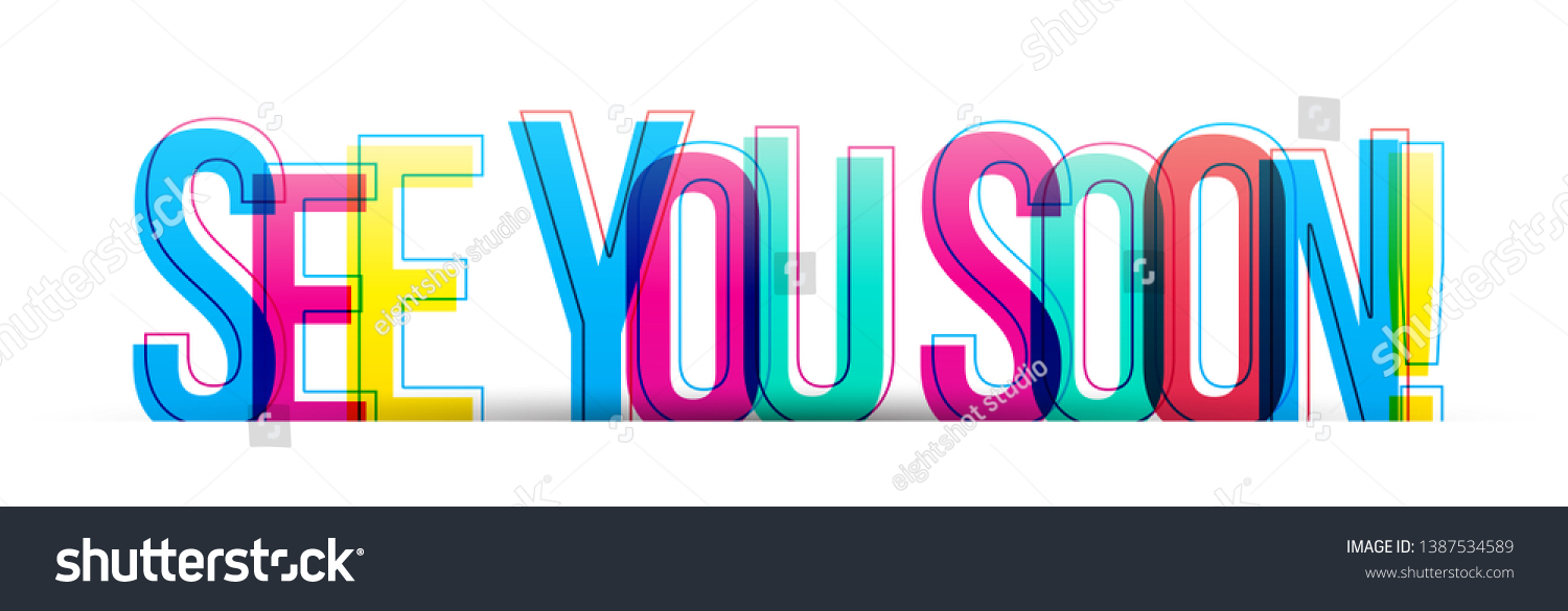 SVG of See you soon! colorful vector text flat design card svg