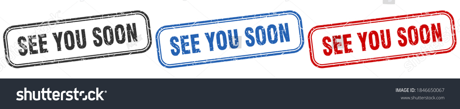 SVG of see you soon square isolated sign set. see you soon stamp svg