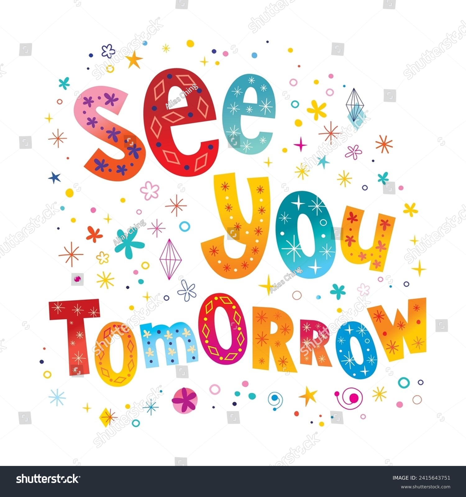 SVG of See you tomorrow unique lettering card svg