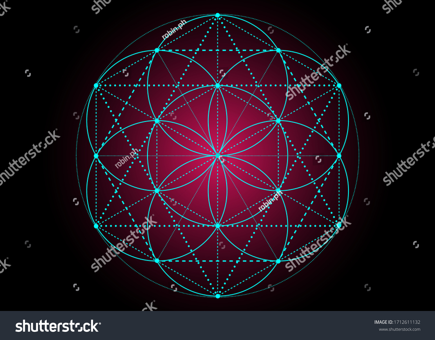 Seed Life Symbol Sacred Geometry Blue Stock Vector (Royalty Free ...