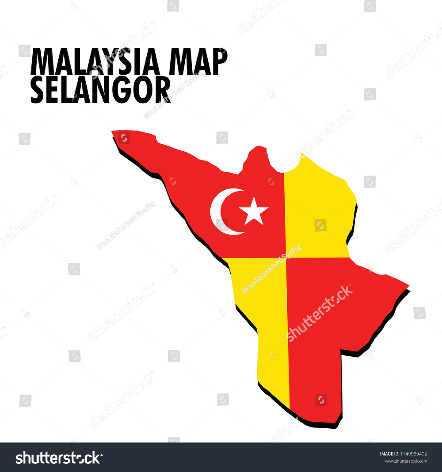 Selangor State Map Malaysia Country Black Stock Vector Royalty Free 1749980402