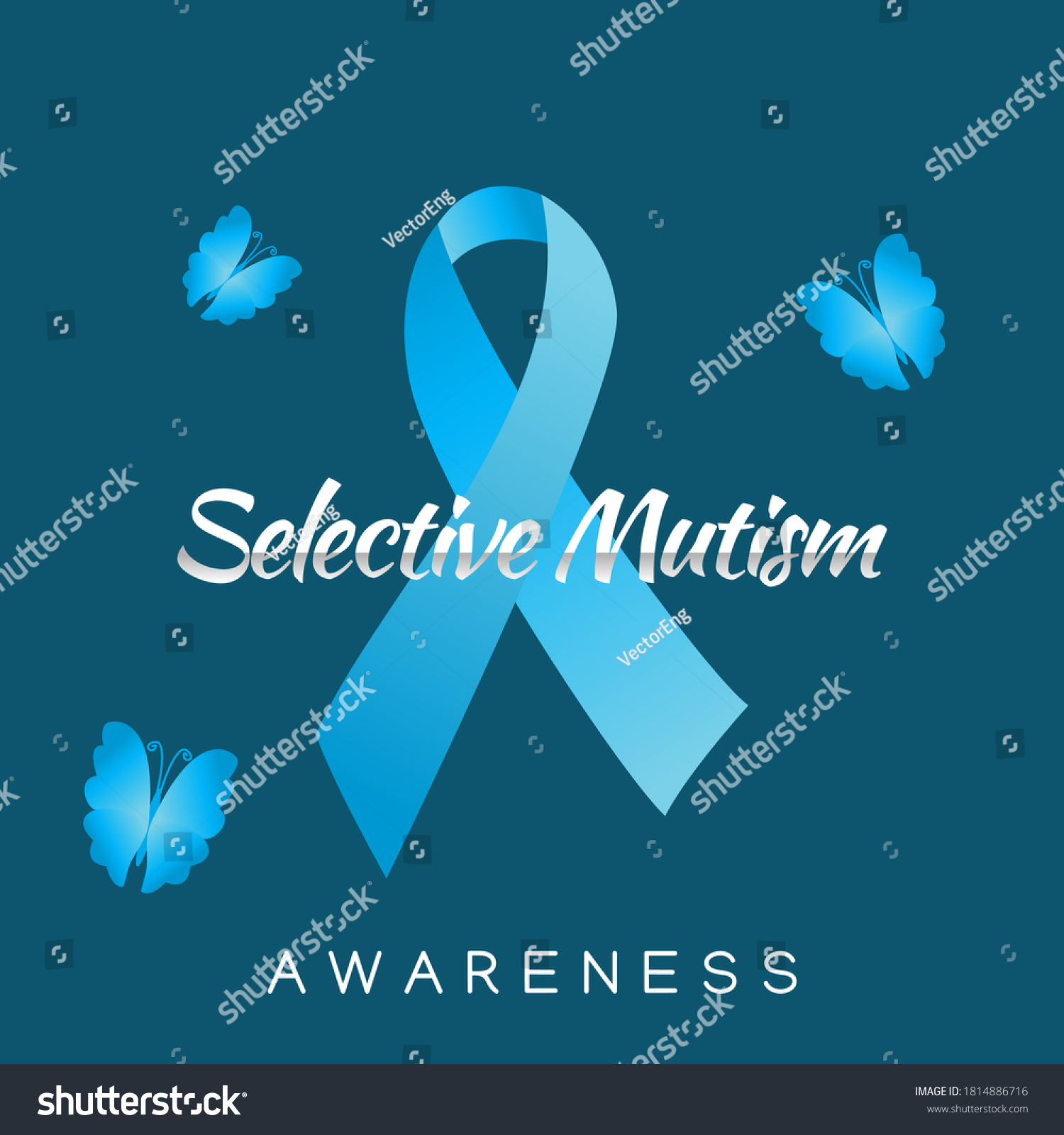 Selective Mutism Awareness Vector Illustration Stock Vector Royalty Free 1814886716 Shutterstock