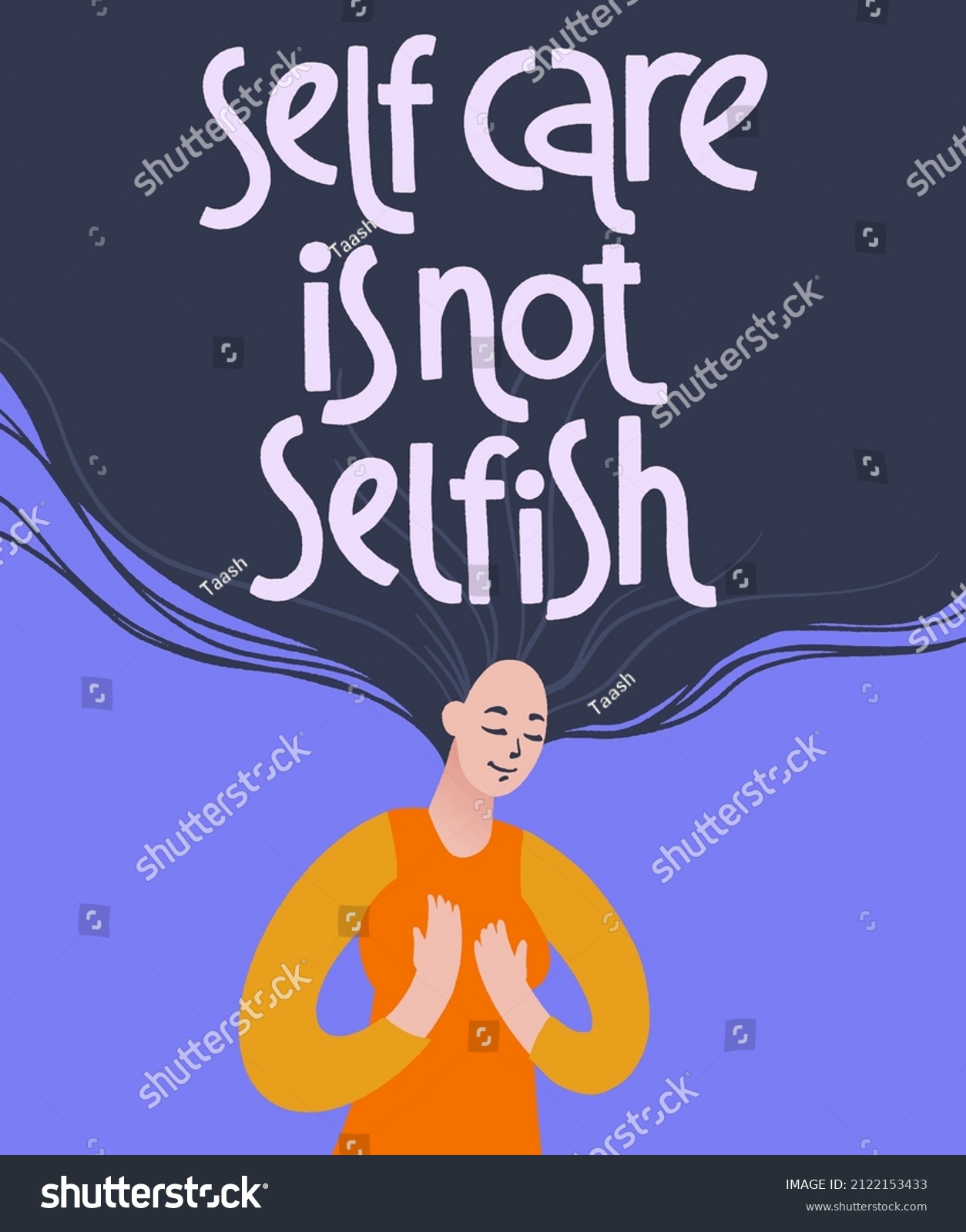 Self Care Not Selfish Peaceful Calm Stock Vector (Royalty Free ...