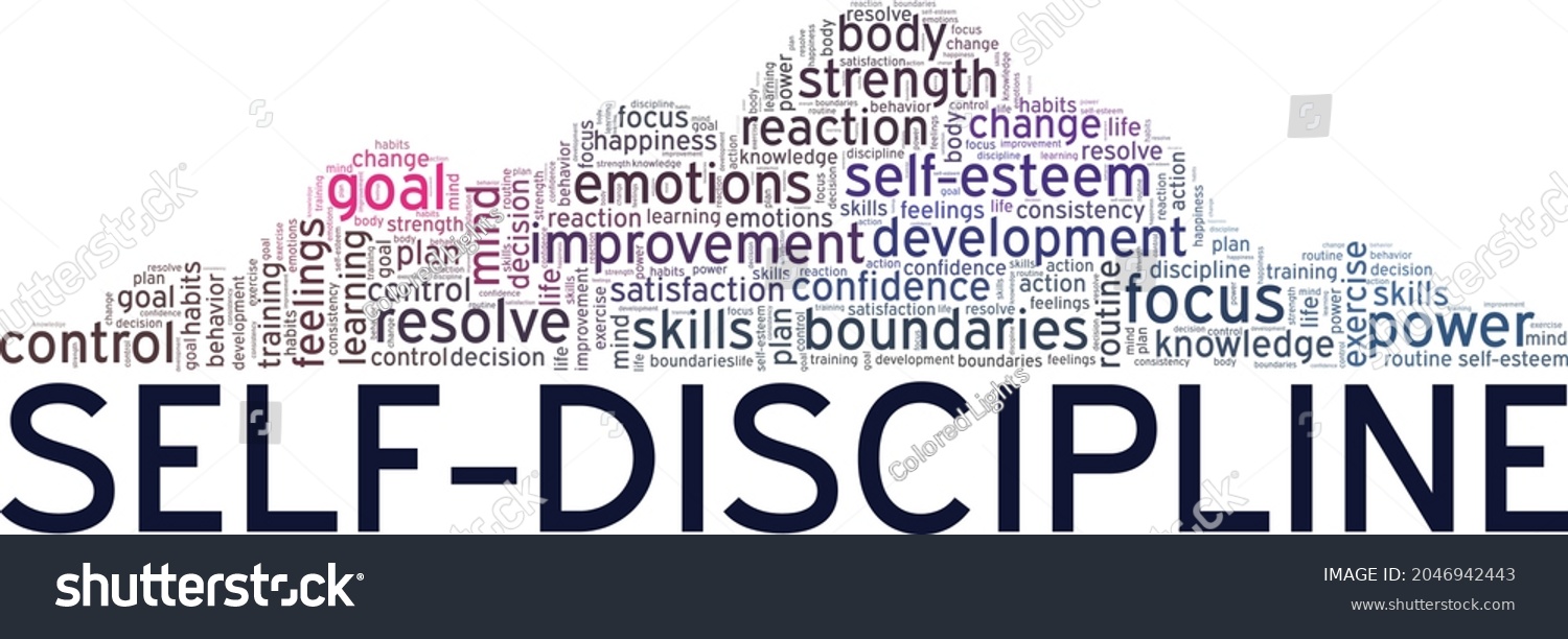 Selfdiscipline Vector Illustration Word Cloud Isolated Stock Vector ...