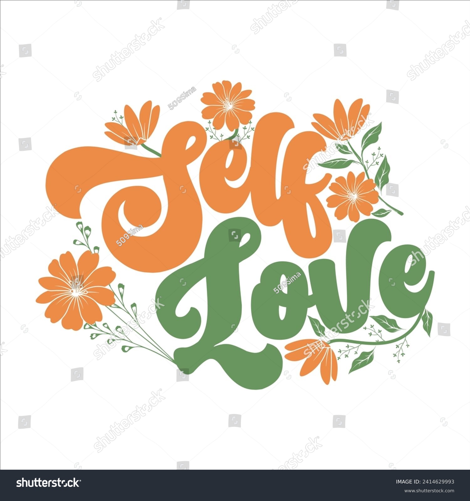 SVG of SELF LOVE  BOHO FLOWER T-SHIRT DESIGN svg