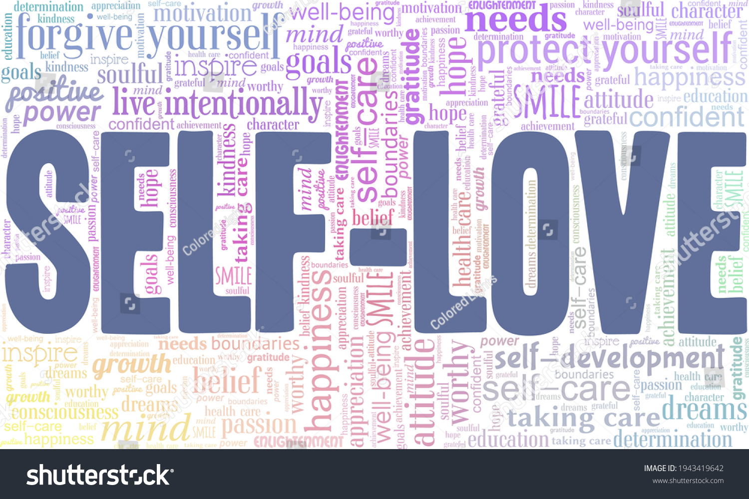 Selflove Vector Illustration Word Cloud Isolated Stock Vector (Royalty ...